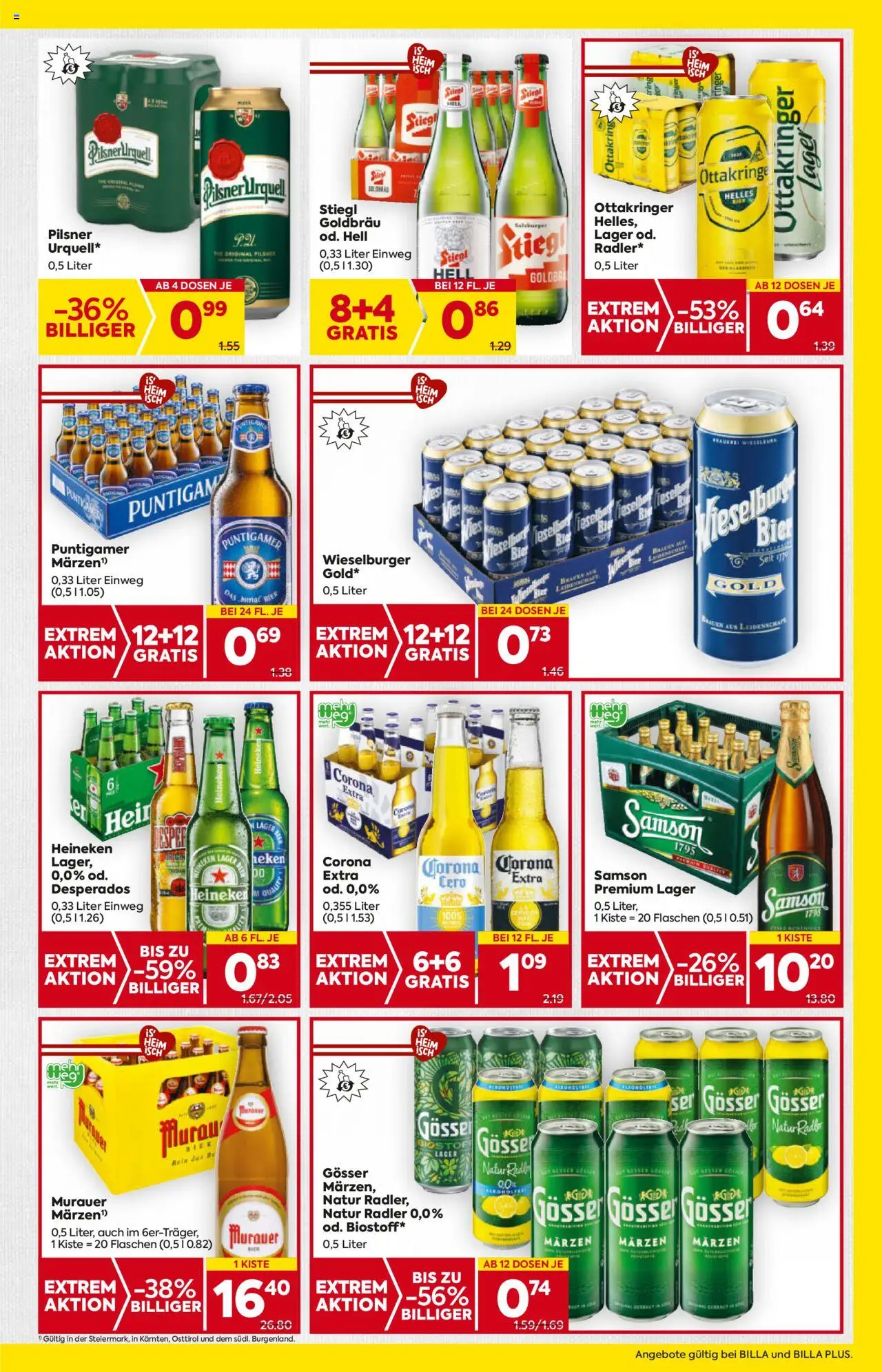 Billa AT akciós ujság - amely érvényes a következő dátumtól: 24.07.2025 | Oldal: 13 | Termékek: Radler, Heineken, Gösser