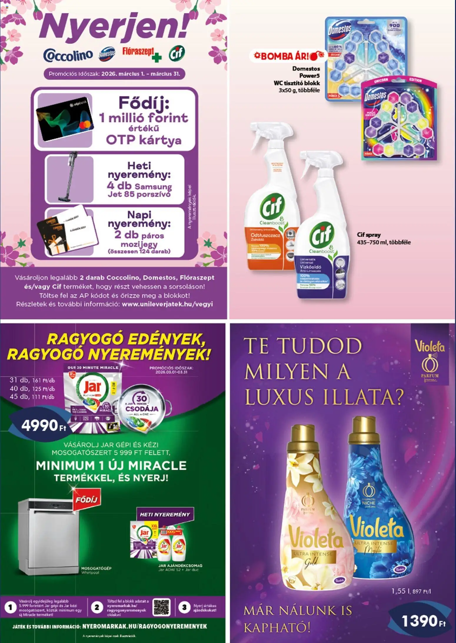 Azur akciós ujság - amely érvényes a következő dátumtól: 04.03.2026 | Oldal: 2 | Termékek: Coccolino, Játék, Mosogatógép, Samsung