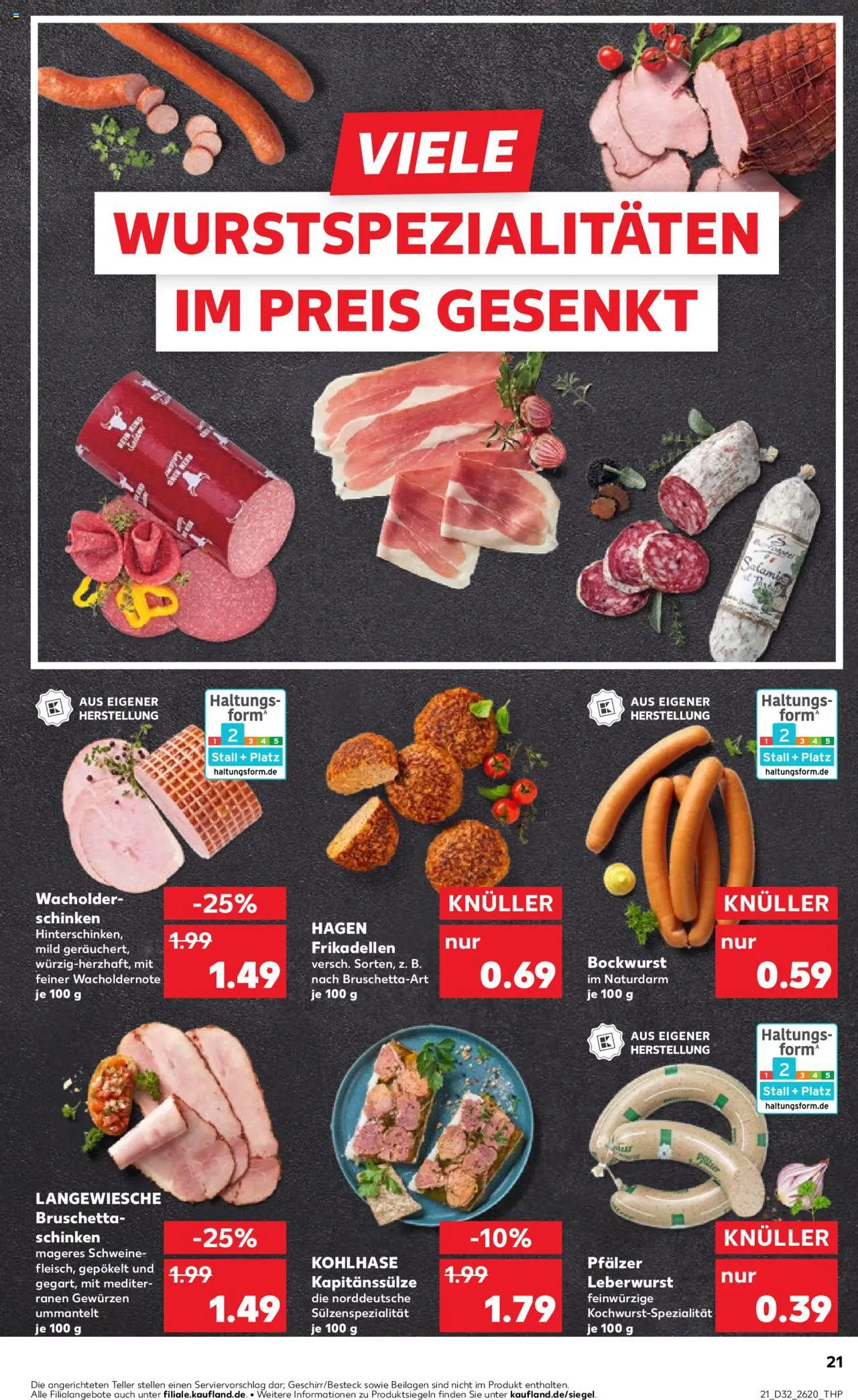 Kaufland prospekt Zeitz	 - gültig ab dem 07.08.2025 | Seite: 21 | Produkte: Bockwurst, Salami, Schinken