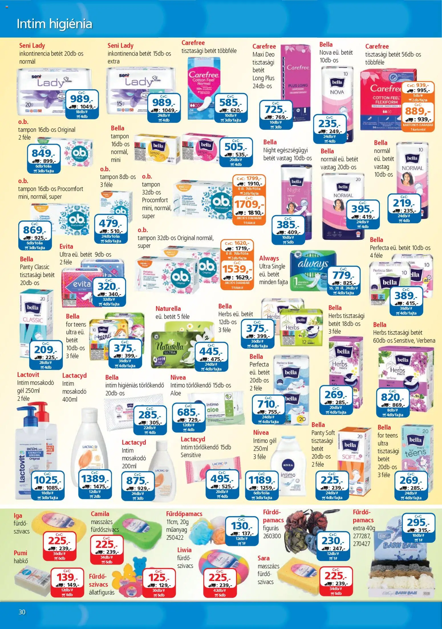 ÁRKLUB akciós ujság - amely érvényes a következő dátumtól: 01.11.2025 | Oldal: 30 | Termékek: Törlőkendő, Tisztasági betét