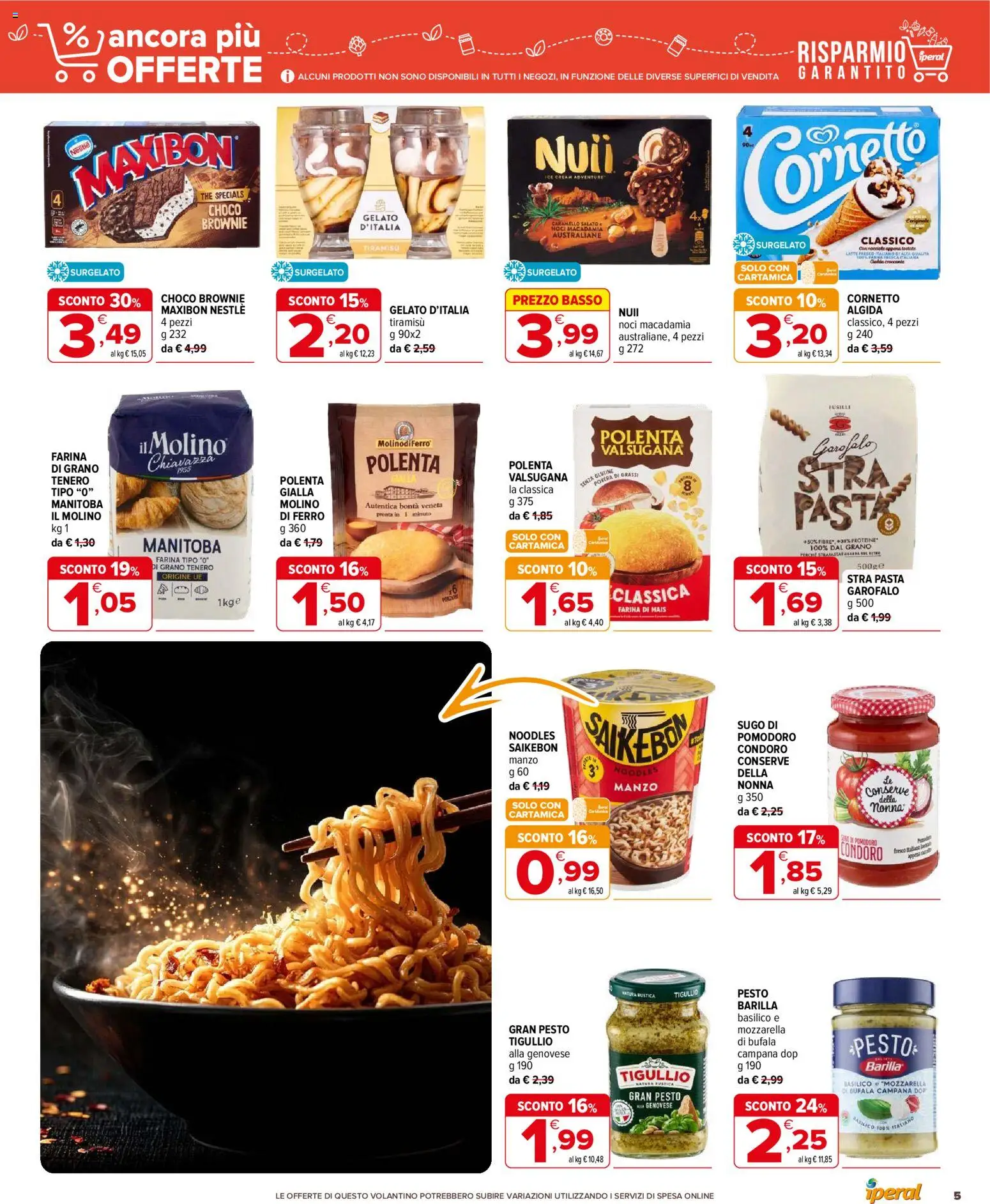 Volantino Iperal del 05.03.2026 | Pagina: 5 | Prodotti: Mozzarella, Pesto, Basilico, Fusilli