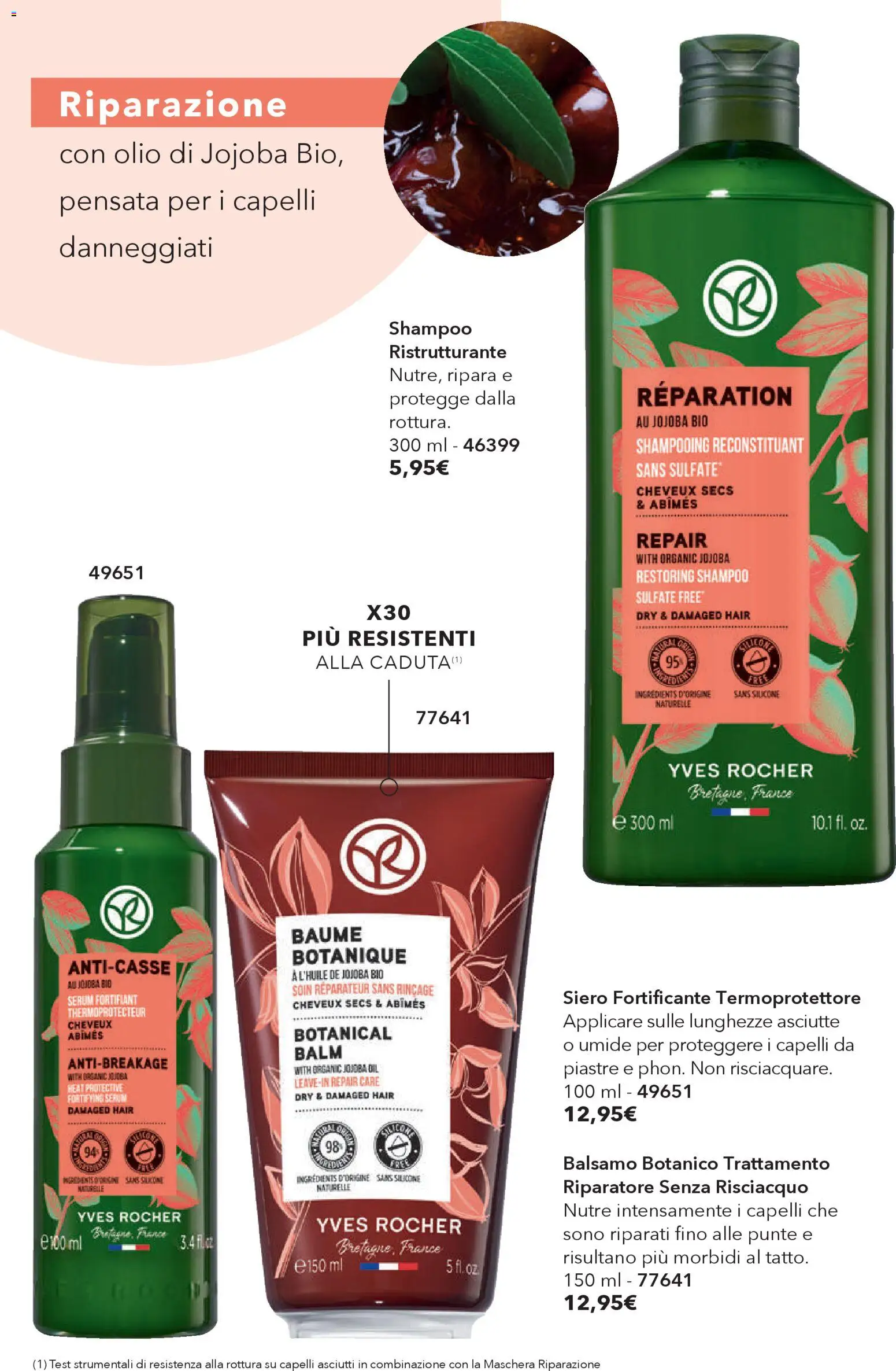 Volantino Yves Rocher del 30.01.2026 | Pagina: 46 | Prodotti: Balsamo, Maschera, Olio, Silicone