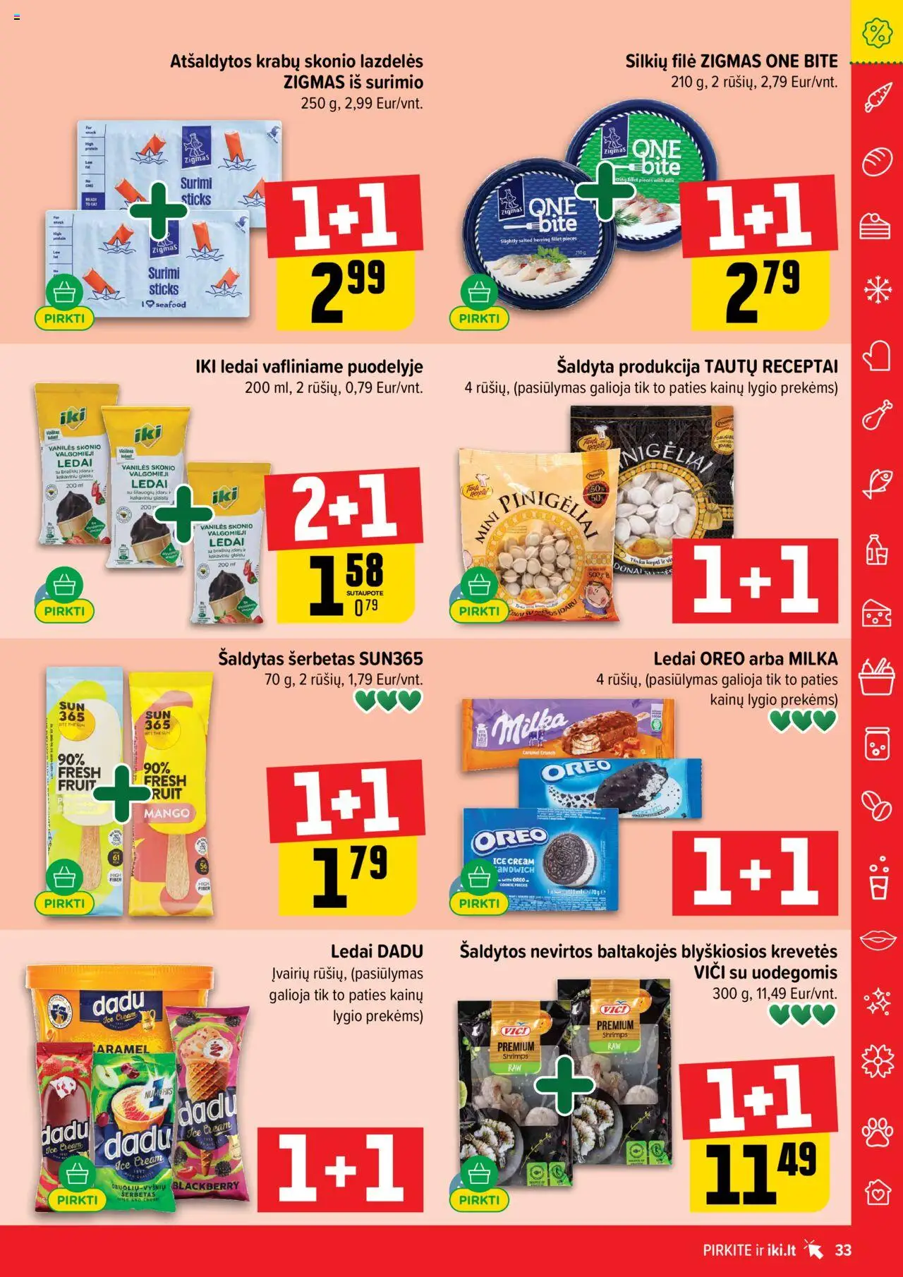 IKI - Leidinys│galioja nuo 11.08.2025 | Puslapis: 33 | Prekių: Ledai, Valgomieji ledai