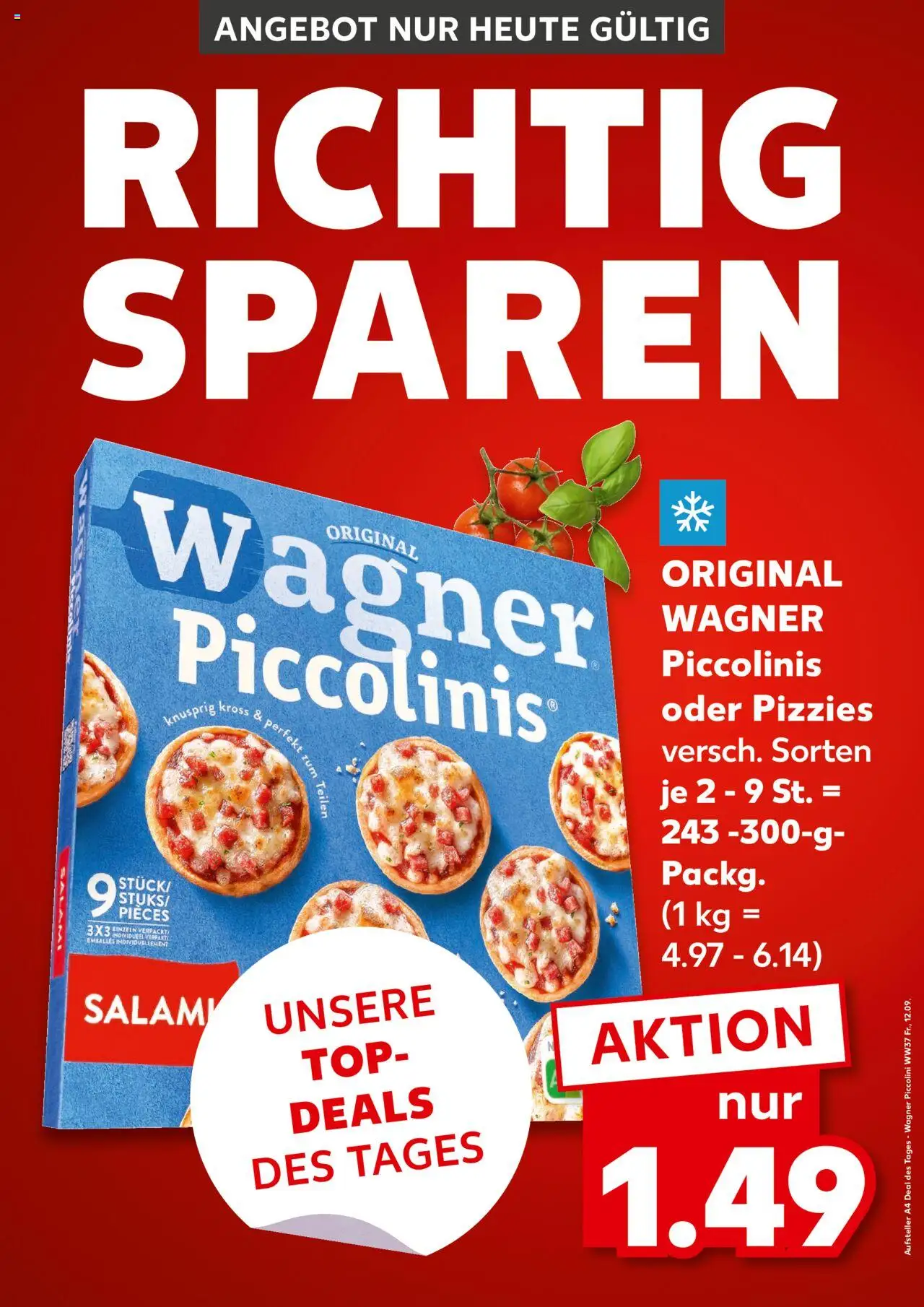 Kaufland prospekt Rostock	 – gültig ab 12.09.2025 | Seite: 1 | Produkte: Top, Piccolinis, Salami, Pizza