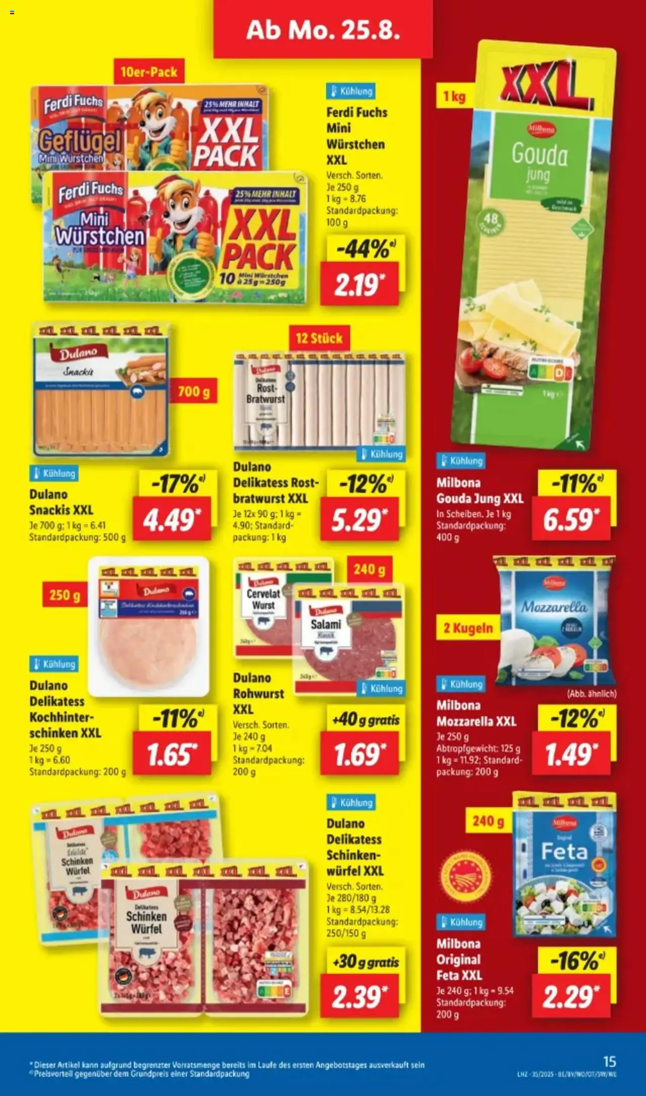 Lidl Prospekt 	 - gültig ab dem 25.08.2025 | Seite: 21 | Produkte: Gouda, Bratwurst, Tür, Wurst