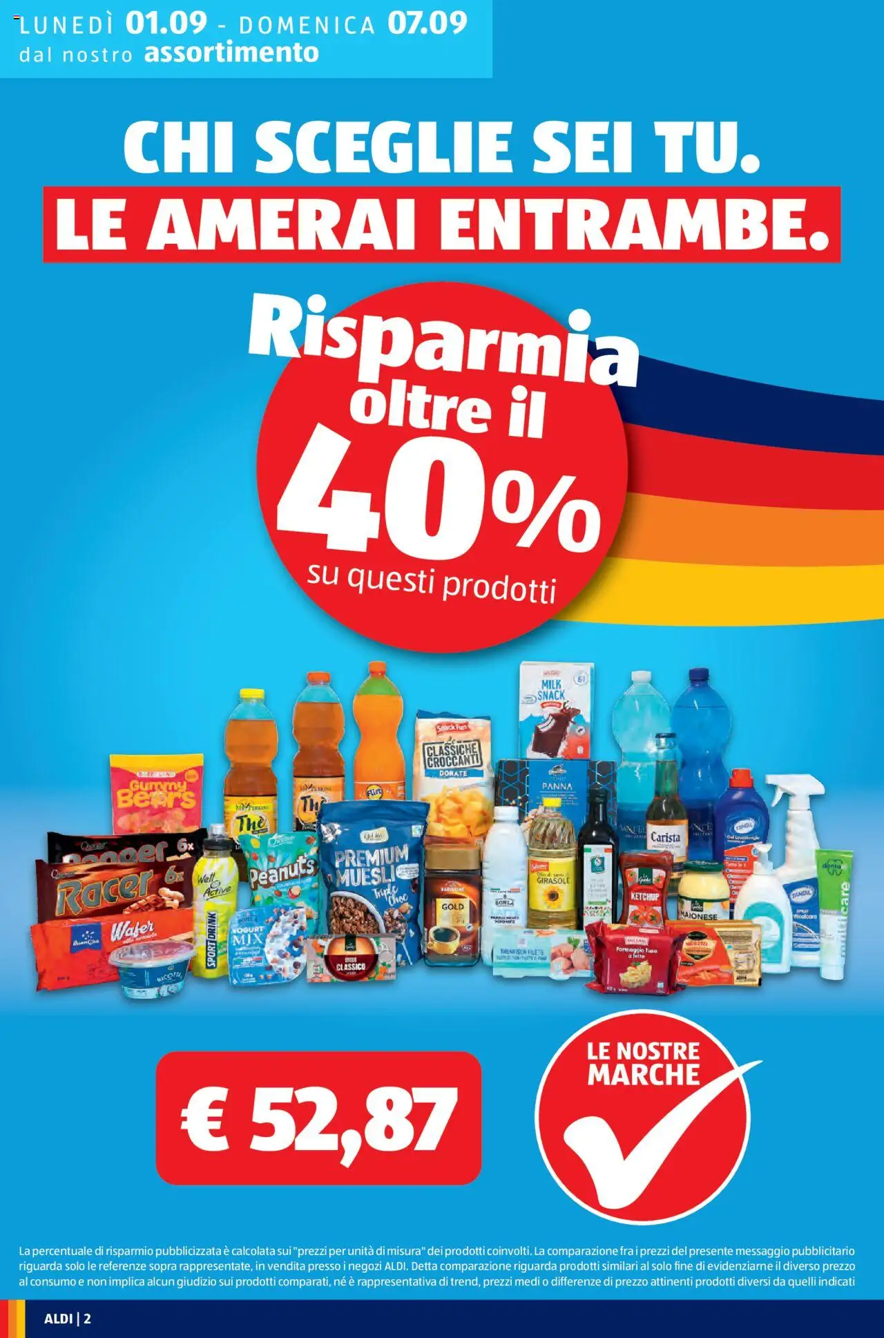 Volantino Aldi del 01.09.2025 | Pagina: 2 | Prodotti: Muesli, Yogurt, Maionese, The