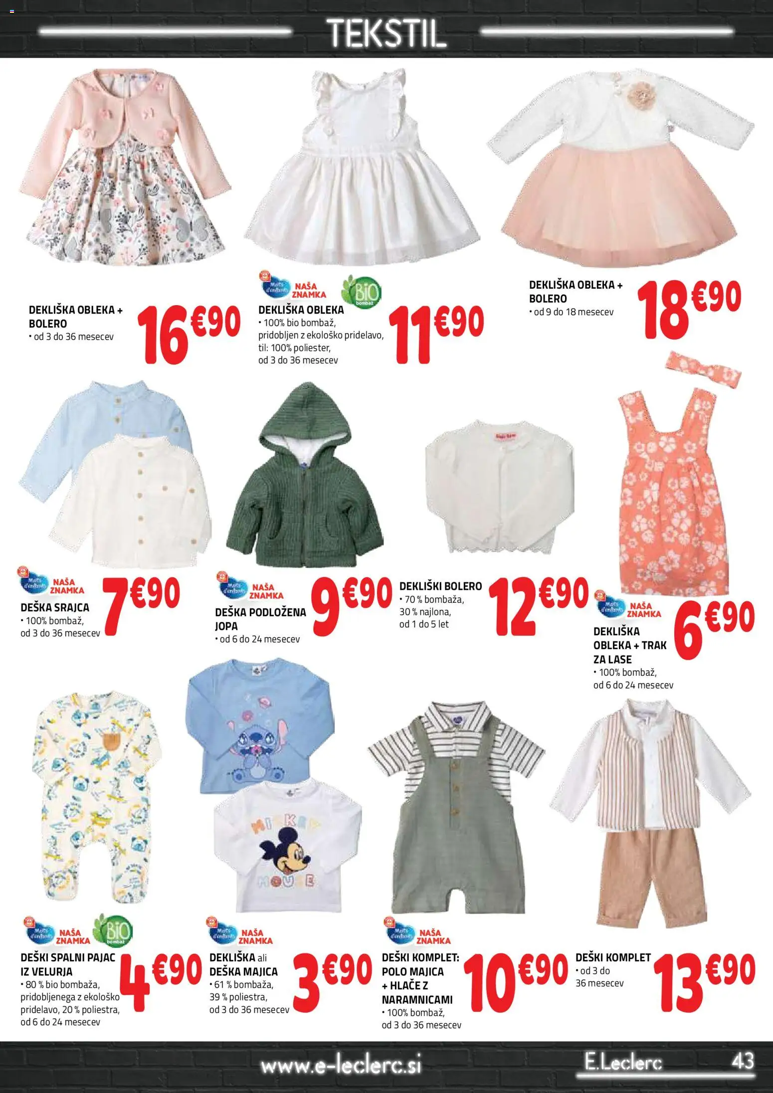 Novi E.leclerc katalog ponudbe – veljaven od 25.03.2026 | Stran: 43 | Izdelki: Srajca, Majica, Hlace, Obleka