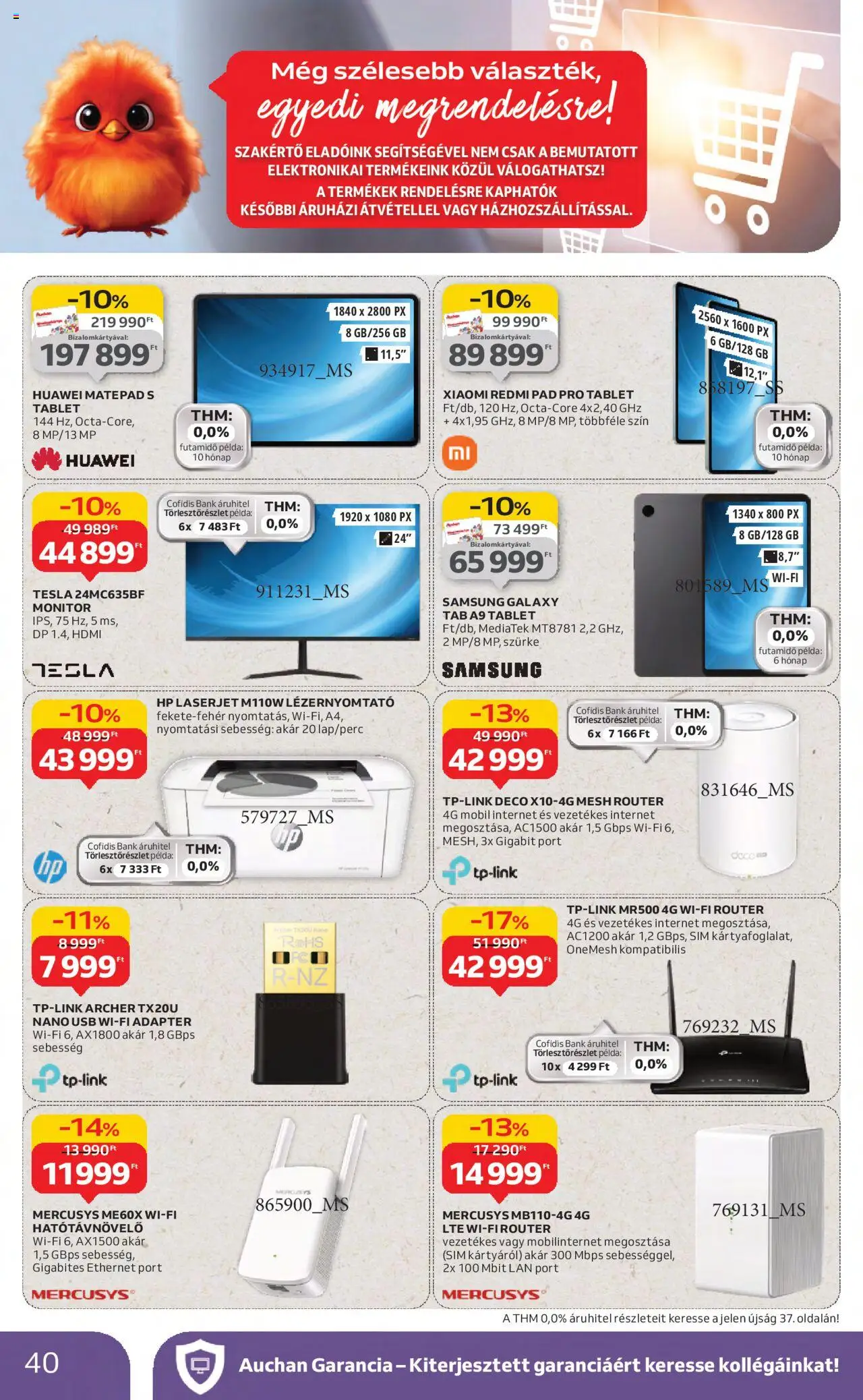 Auchan akciós ujság - amely érvényes a következő dátumtól: 21.08.2025 | Oldal: 40 | Termékek: Router, Monitor, Adapter, USB