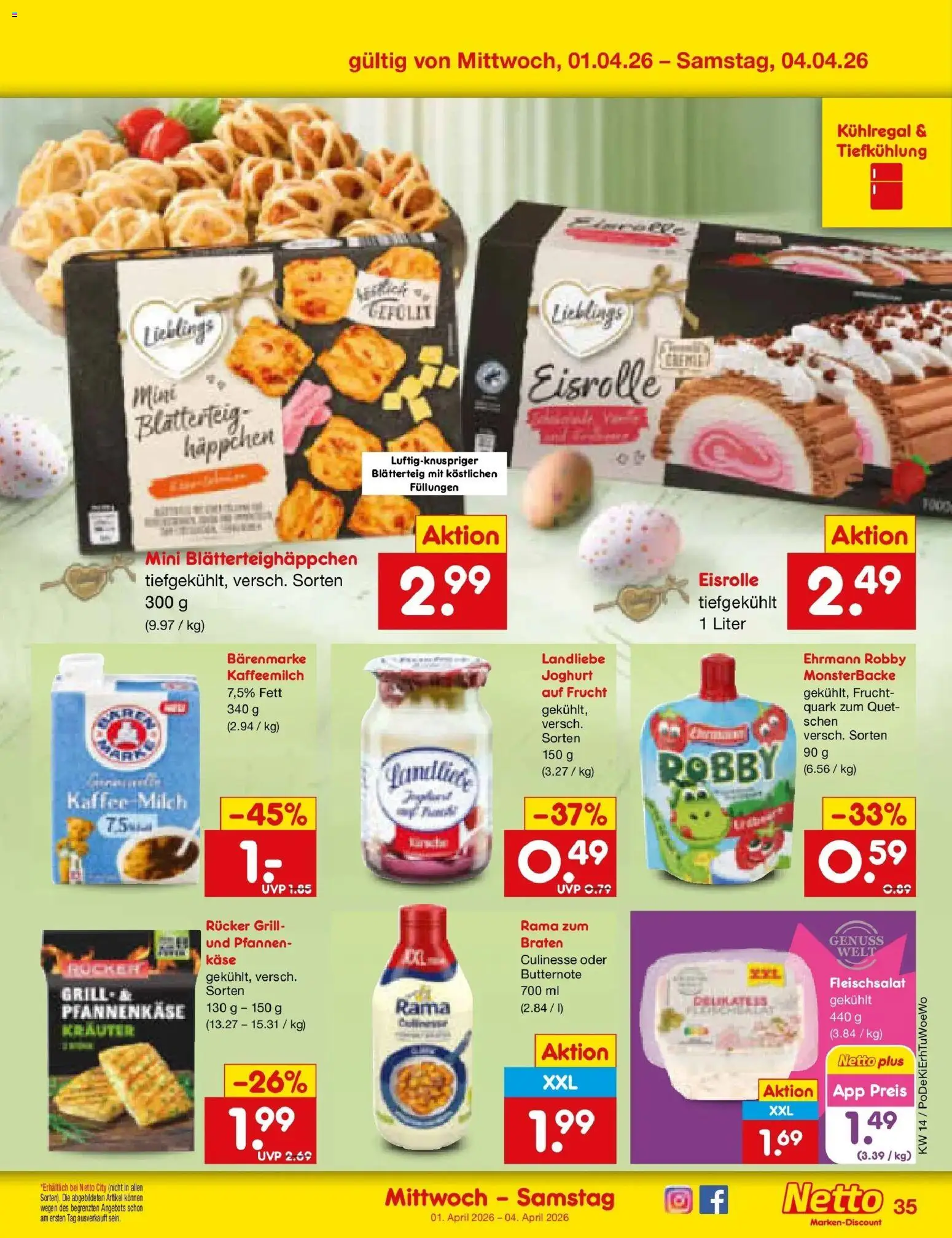 Netto Marken-Discount Prospekt Ergolding	 – gültig ab 29.03.2026 | Seite: 49 | Produkte: Rama, Quark, Milch, Kaffee