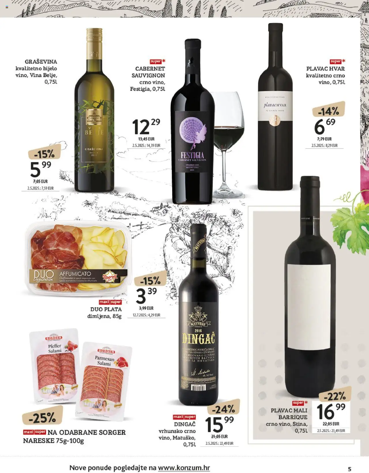 Konzum katalog | vrijedi od 13.10.2025 | Stranica: 5 | Proizvodi: Bijelo vino, Vino, Crno vino