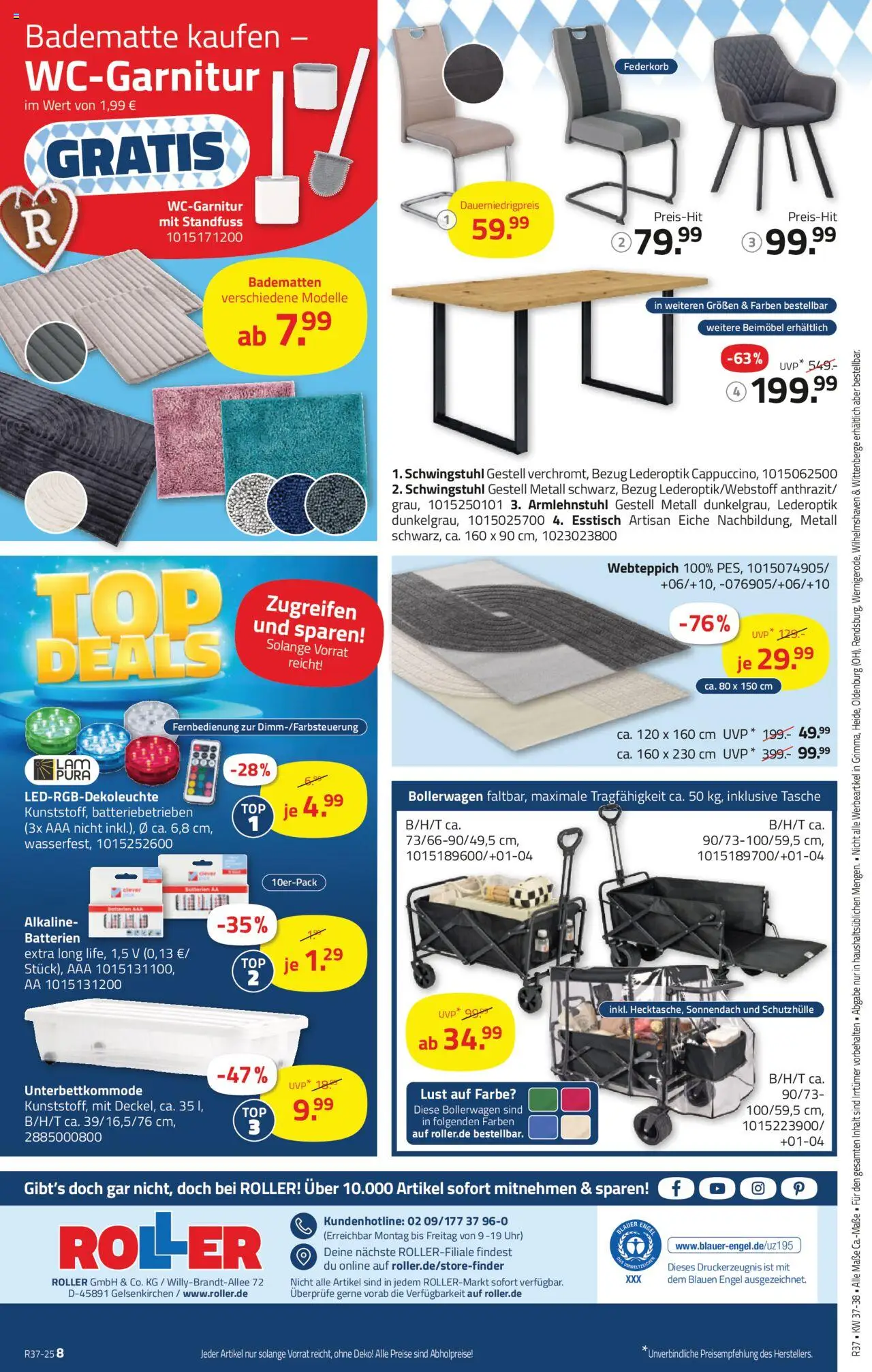 Roller Prospekt 	 – gültig ab 07.09.2025 | Seite: 20 | Produkte: Tasche, Esstisch, Batterien, Uhr