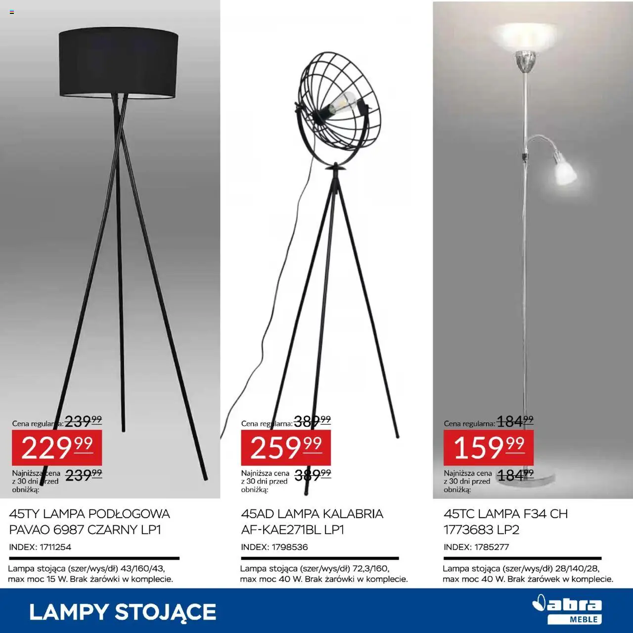 Abra meble Gazetka od 23.09.2025 | Strona: 21 | Produkty: Lampa, Żarówki