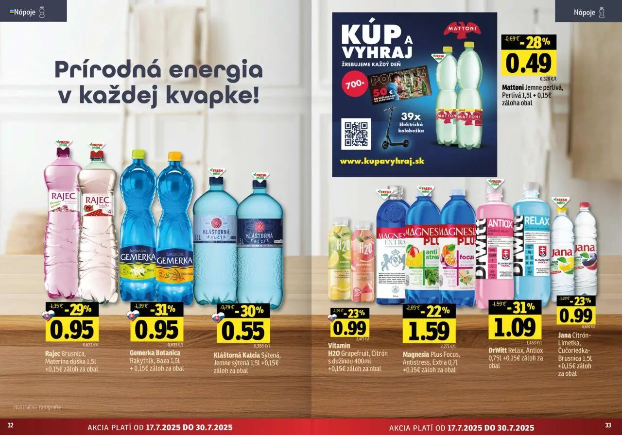 Fresh Východné Slovensko │ platný od 17.07.2025 | Strana: 17 | Produkty: Elektrická kolobežka, Magnesia, Mattoni