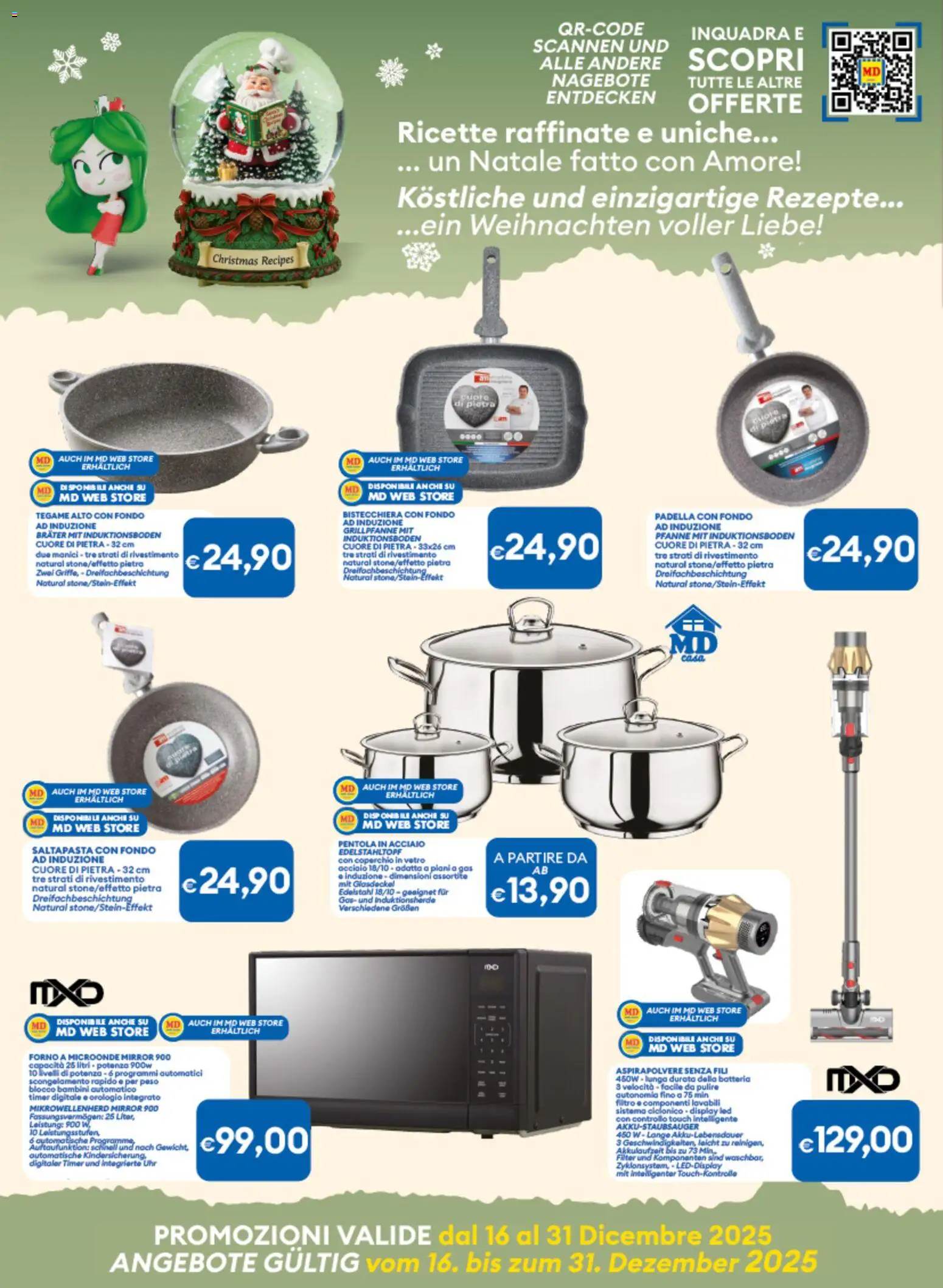 Volantino MD Discount del 16.12.2025 | Pagina: 16 | Prodotti: Aspirapolvere senza fili, Forno a microonde, Forno, Aspirapolvere