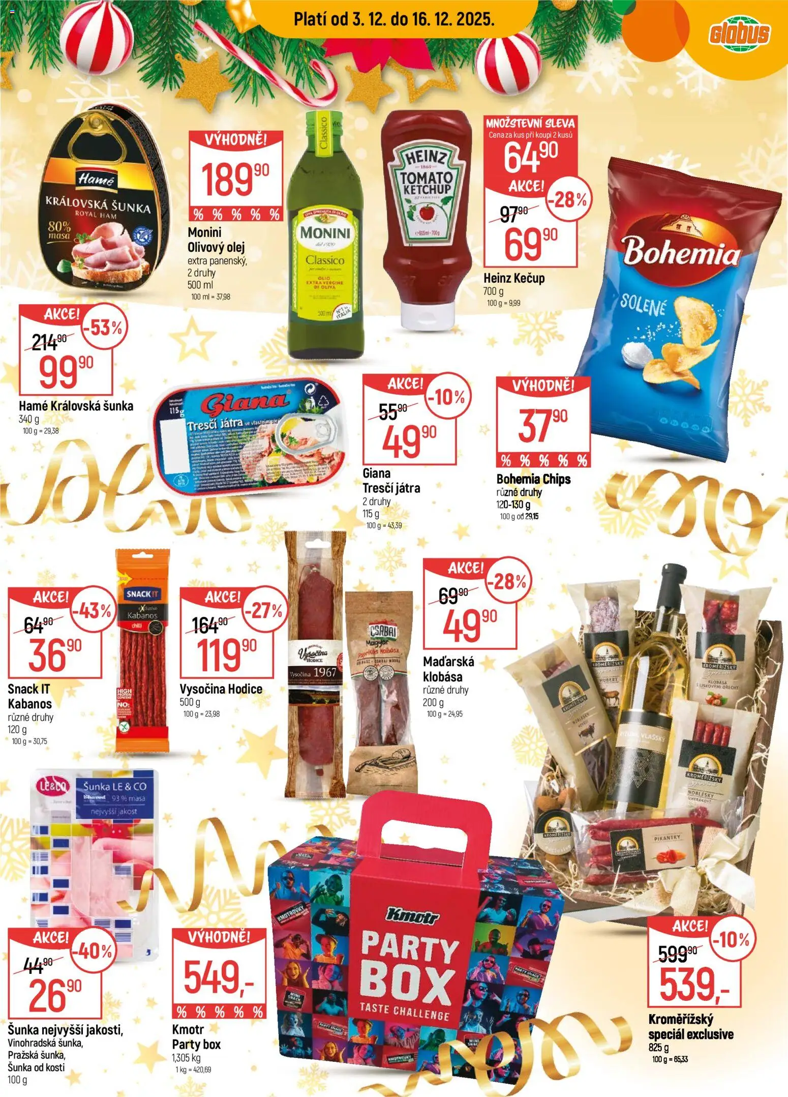 Globus leták - Praha-Štěrboholy  od 03.12.2025 | Strana: 10 | Produkty: Olivový olej, Globus, Klobása, Kabanos