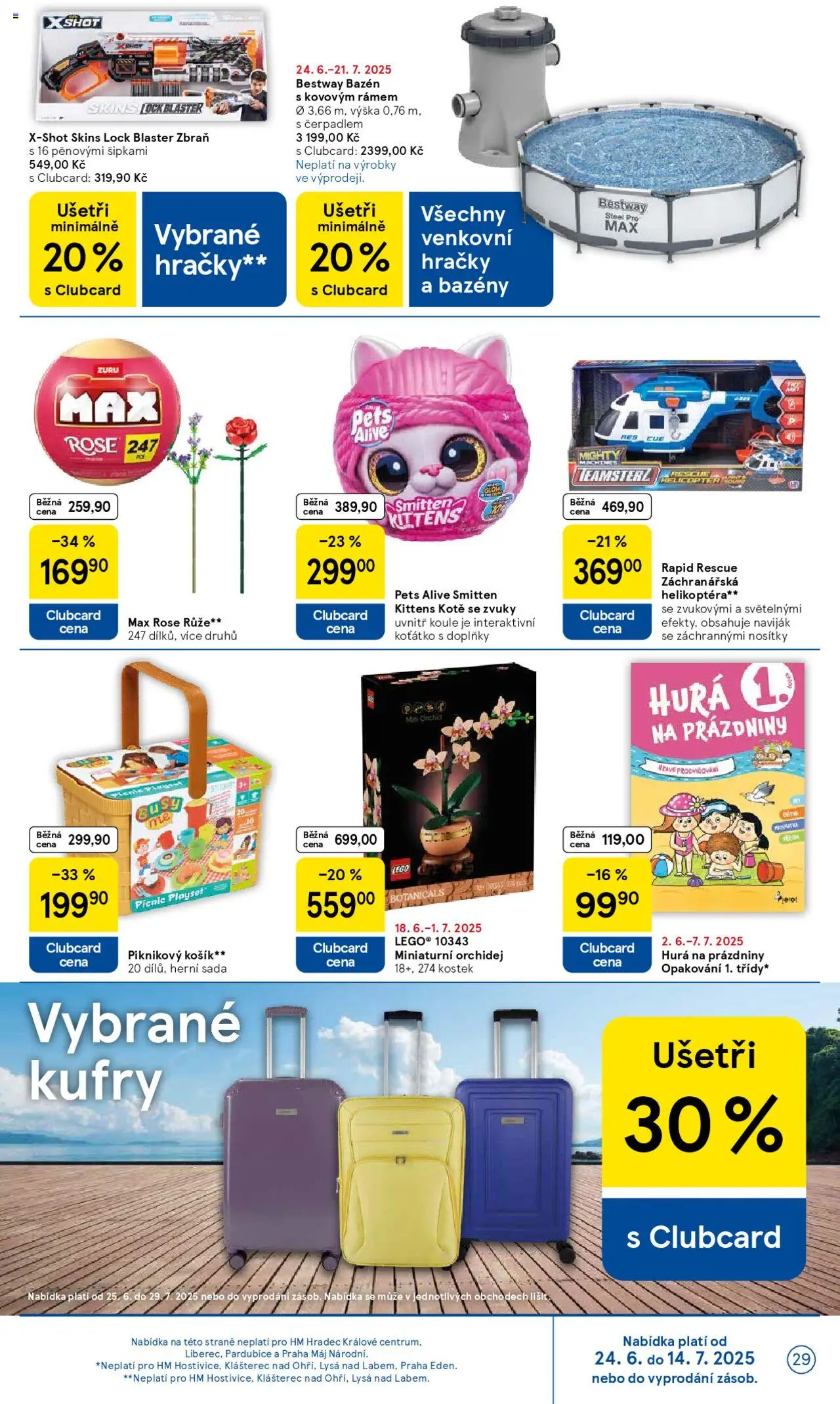 Tesco leták - Hypermarket od 25.06.2025 | Strana: 29 | Produkty: Bazény, Naviják, Bazén, Kufry