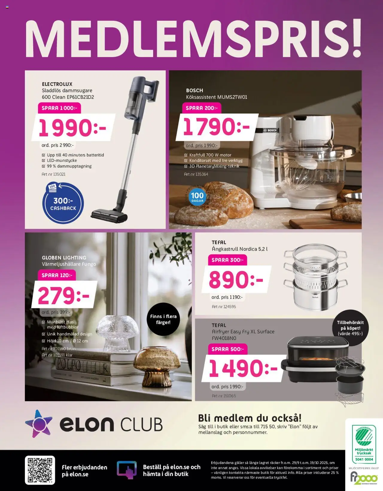 Elon reklamblad aktuell från 29.09.2025 | Sida: 16 | Produkter: Dammsugare, Såg, Galler, Airfryer