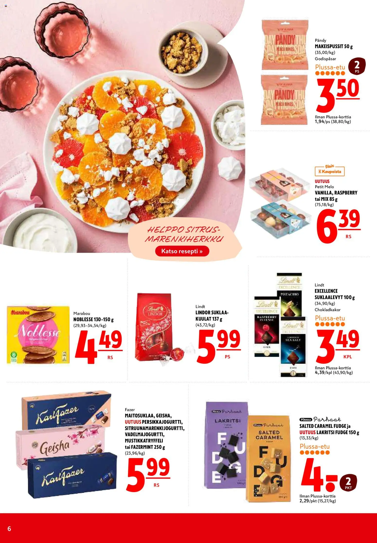K-Citymarket tarjoukset – voimassa 09.03.2026 alkaen | Sivu: 6 | Tuotteet: Makeispussit, Suklaalevyt, Suklaa, Lakritsi