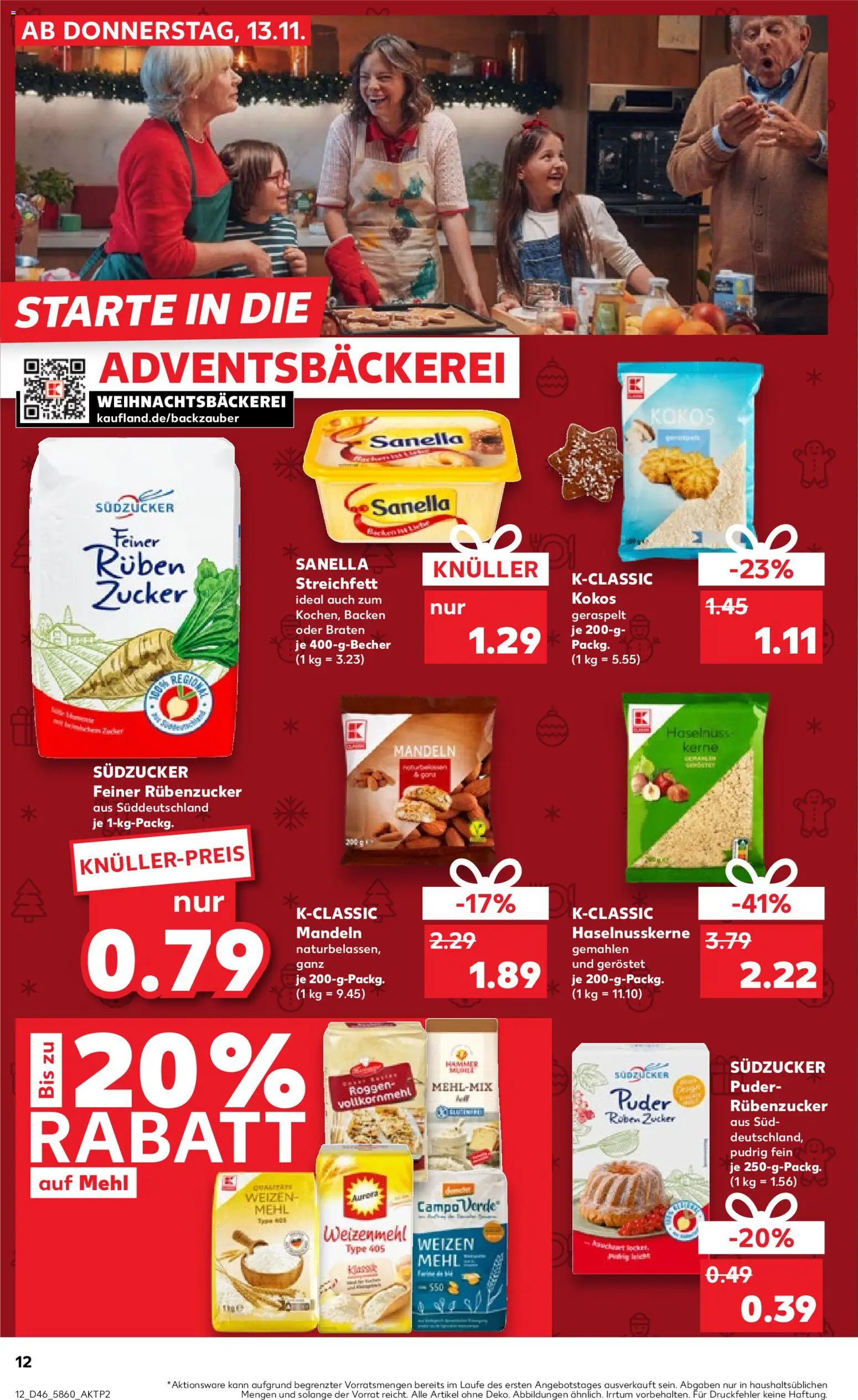 Kaufland prospekt Stuttgart	 – gültig ab 13.11.2025 | Seite: 12 | Produkte: Mehl, Puder, Mandeln, Zucker
