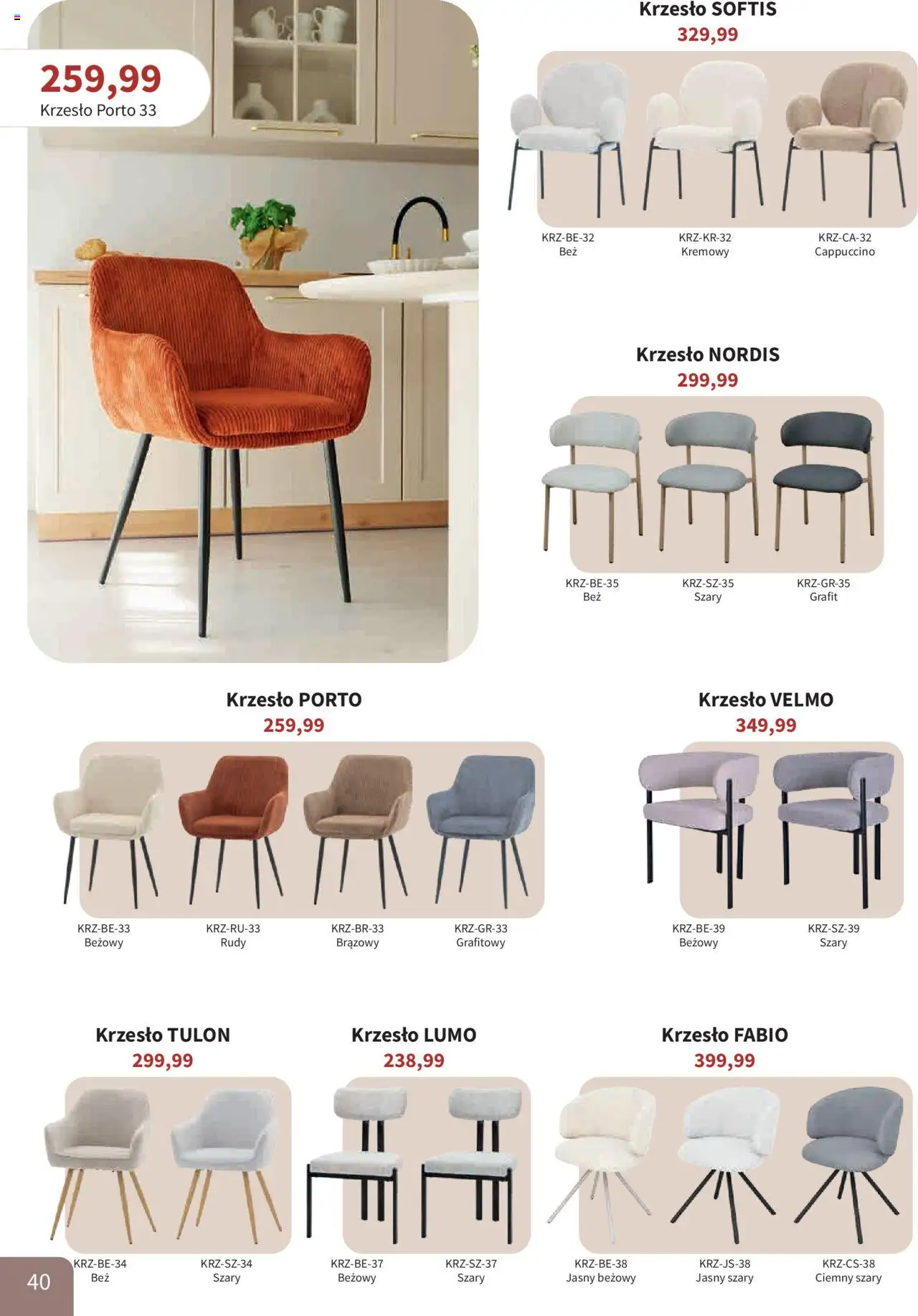 Bodzio Katalog od 01.10.2025 | Strona: 40 | Produkty: Cappuccino, Krzesło