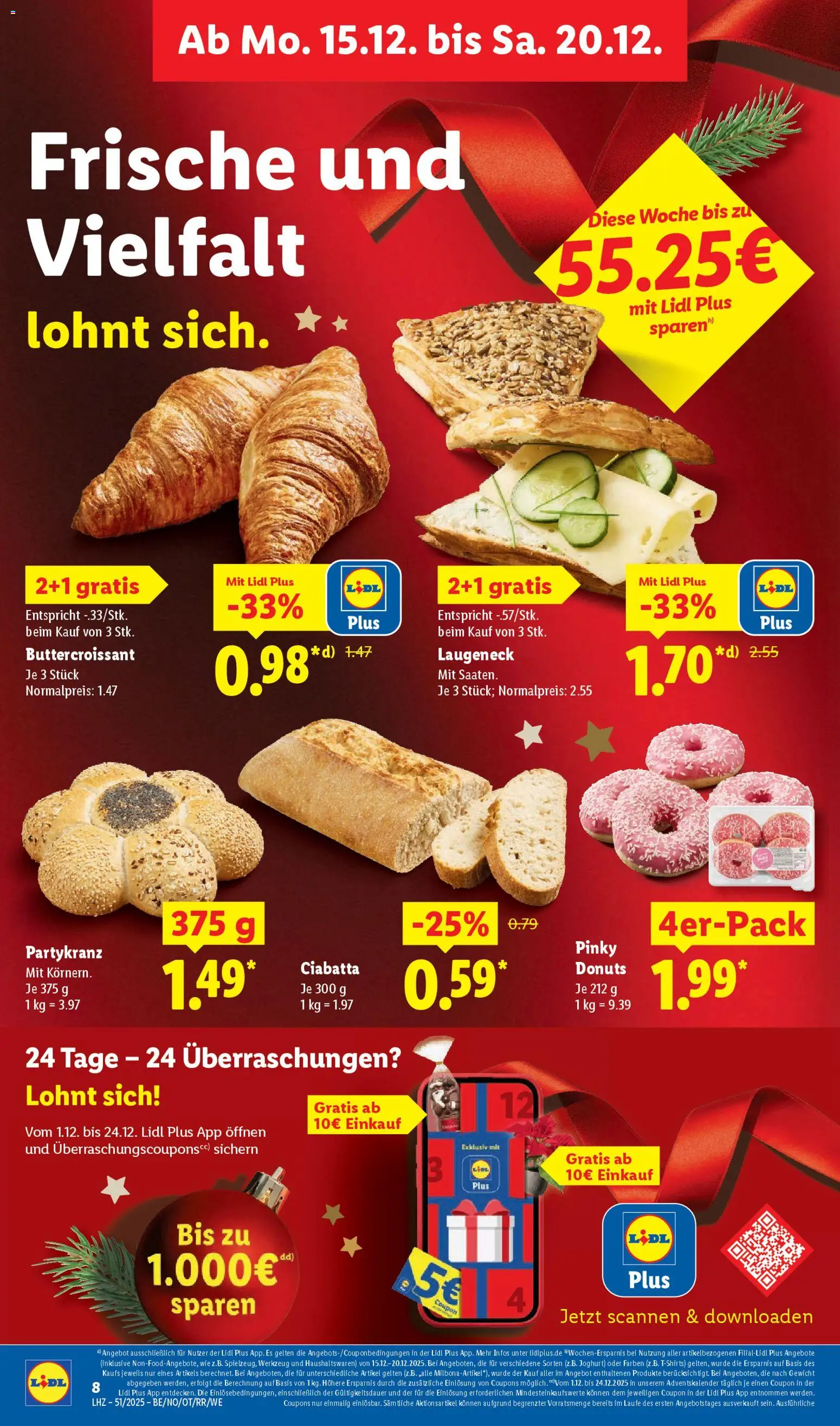 Lidl Prospekt Aarbergen – gültig ab 15.12.2025 | Seite: 18 | Produkte: Gewicht, Joghurt, Donuts