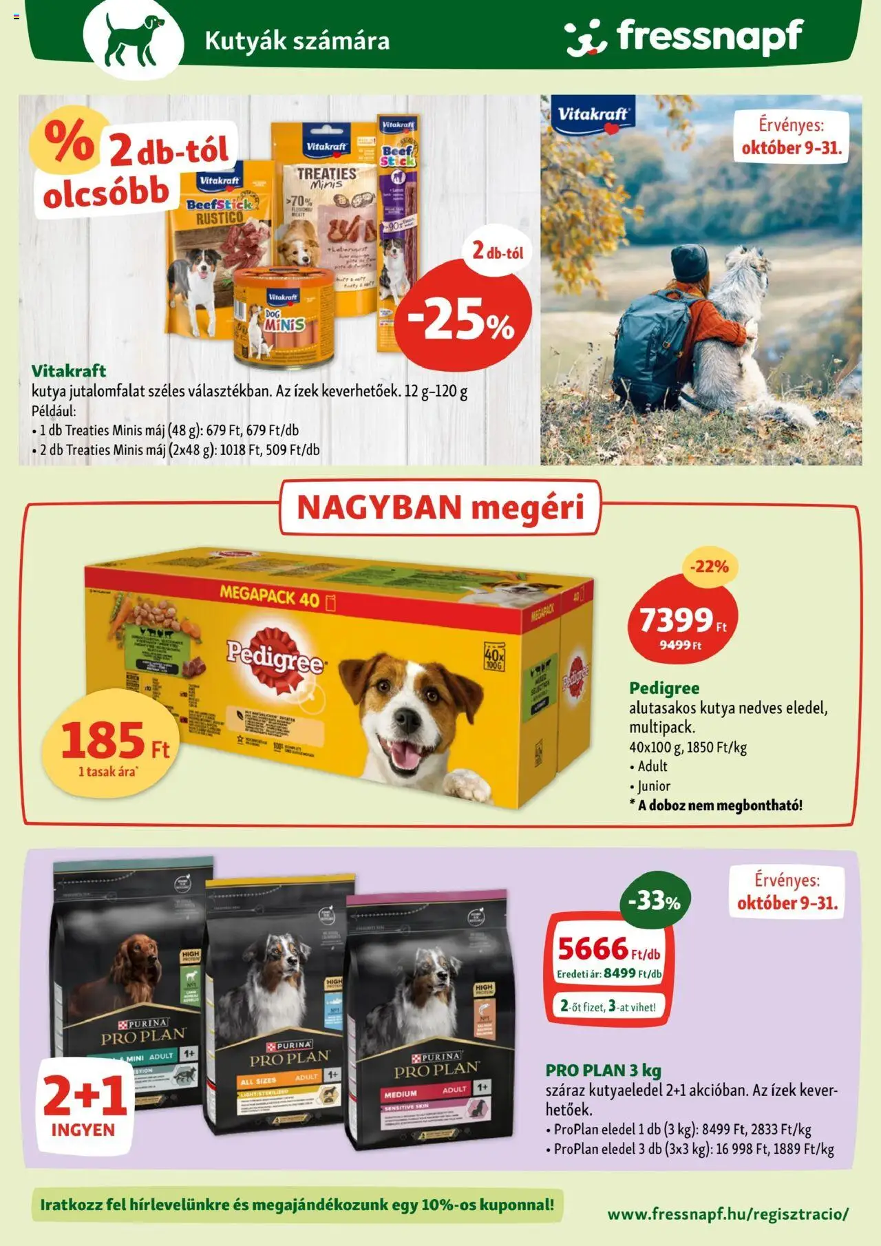 Fressnapf akciós ujság - amely érvényes a következő dátumtól: 09.10.2025 | Oldal: 11 | Termékek: Kutyaeledel, Protein, Doboz