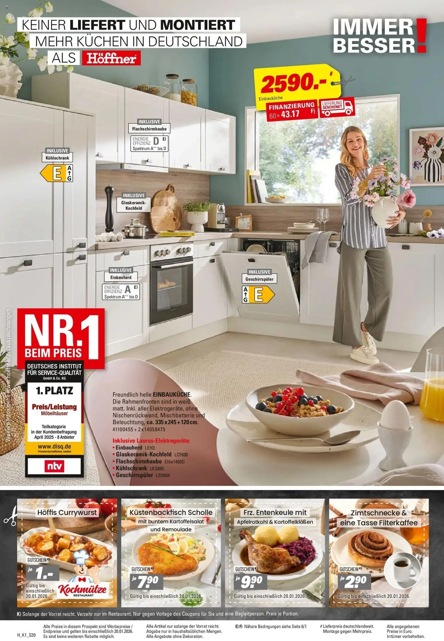 Höffner - Höffner: Möbelangebote – gültig ab 23.12.2025 | Seite: 20 | Produkte: Einbauküche, Kühlschrank, Kochfeld, Kuchen