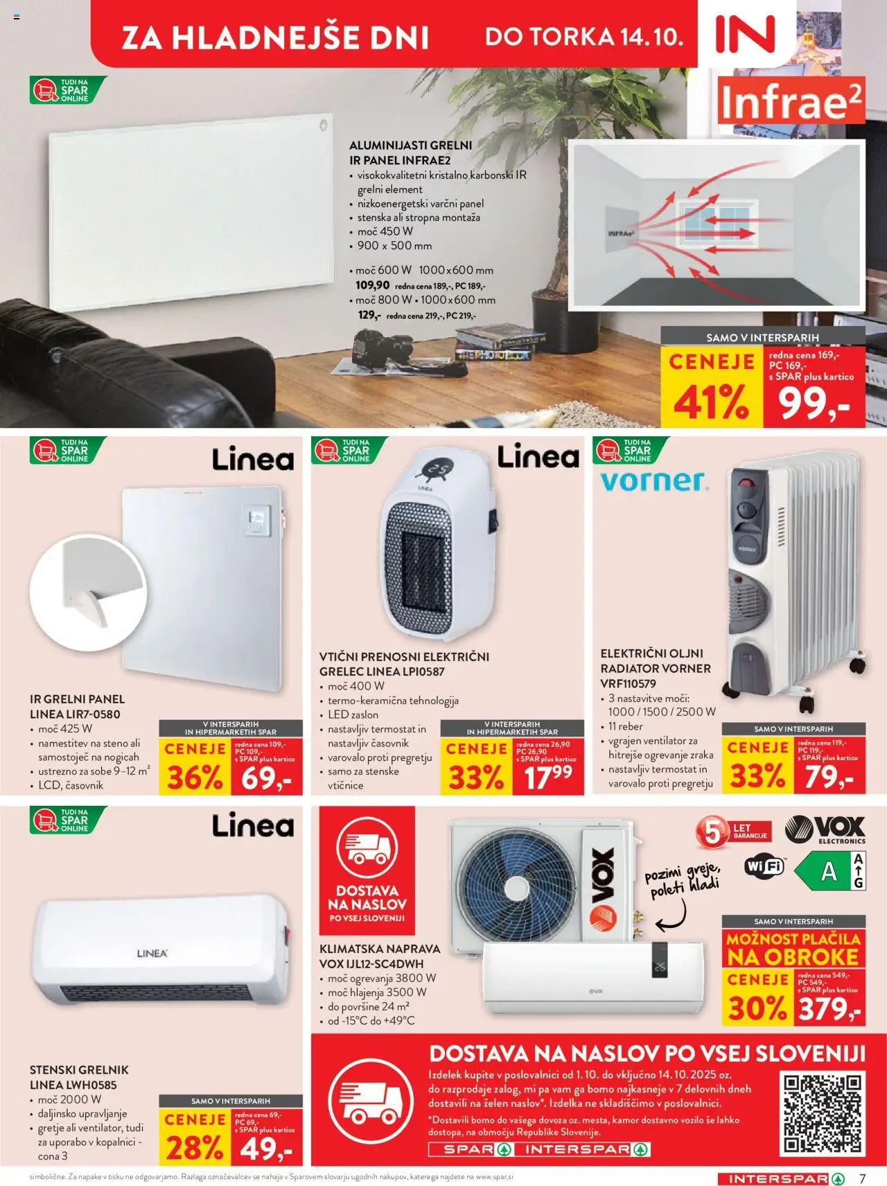 Novi Spar katalog ponudbe – veljaven od 01.10.2025 | Stran: 7 | Izdelki: Radiator, Klimatska naprava, Ventilator, Grelec