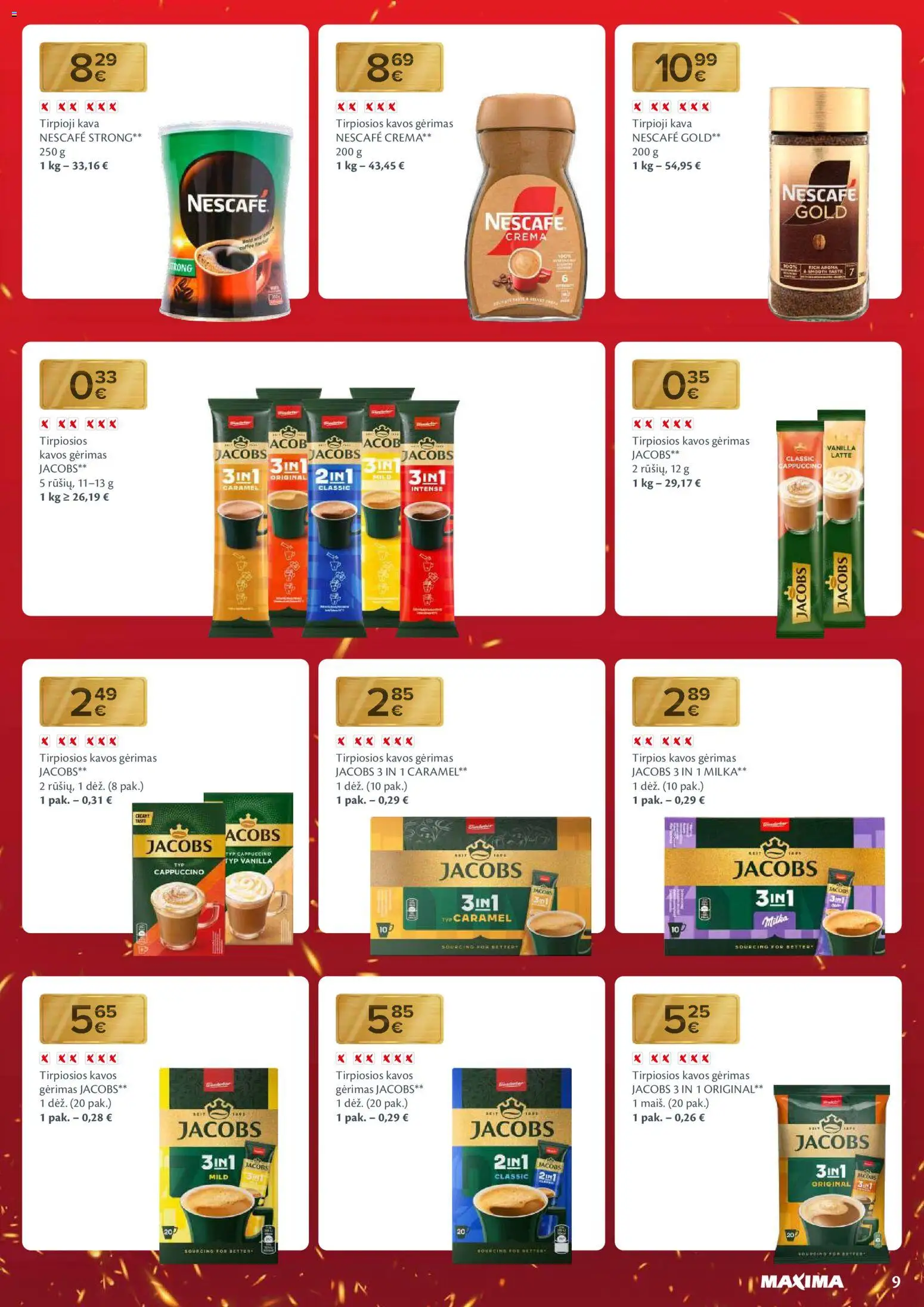 MAXIMA akcijos nuo 24.02.2026 | Puslapis: 9 | Prekių: Tirpioji kava, Kava