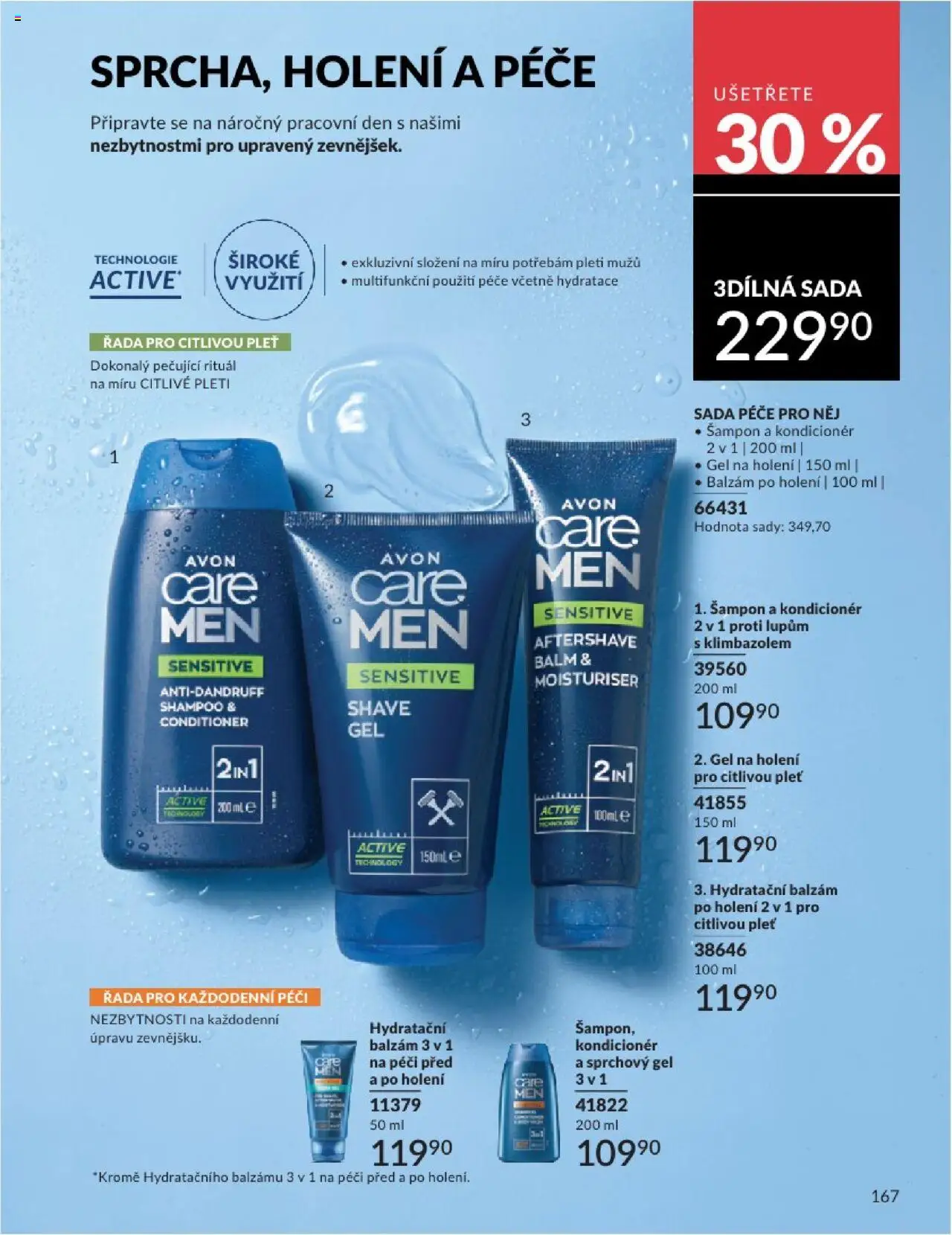 Avon katalog 8/2025 od 01.08.2025 | Strana: 167 | Produkty: Sprchový gel, Gel na holení, Šampon, Kondicionér