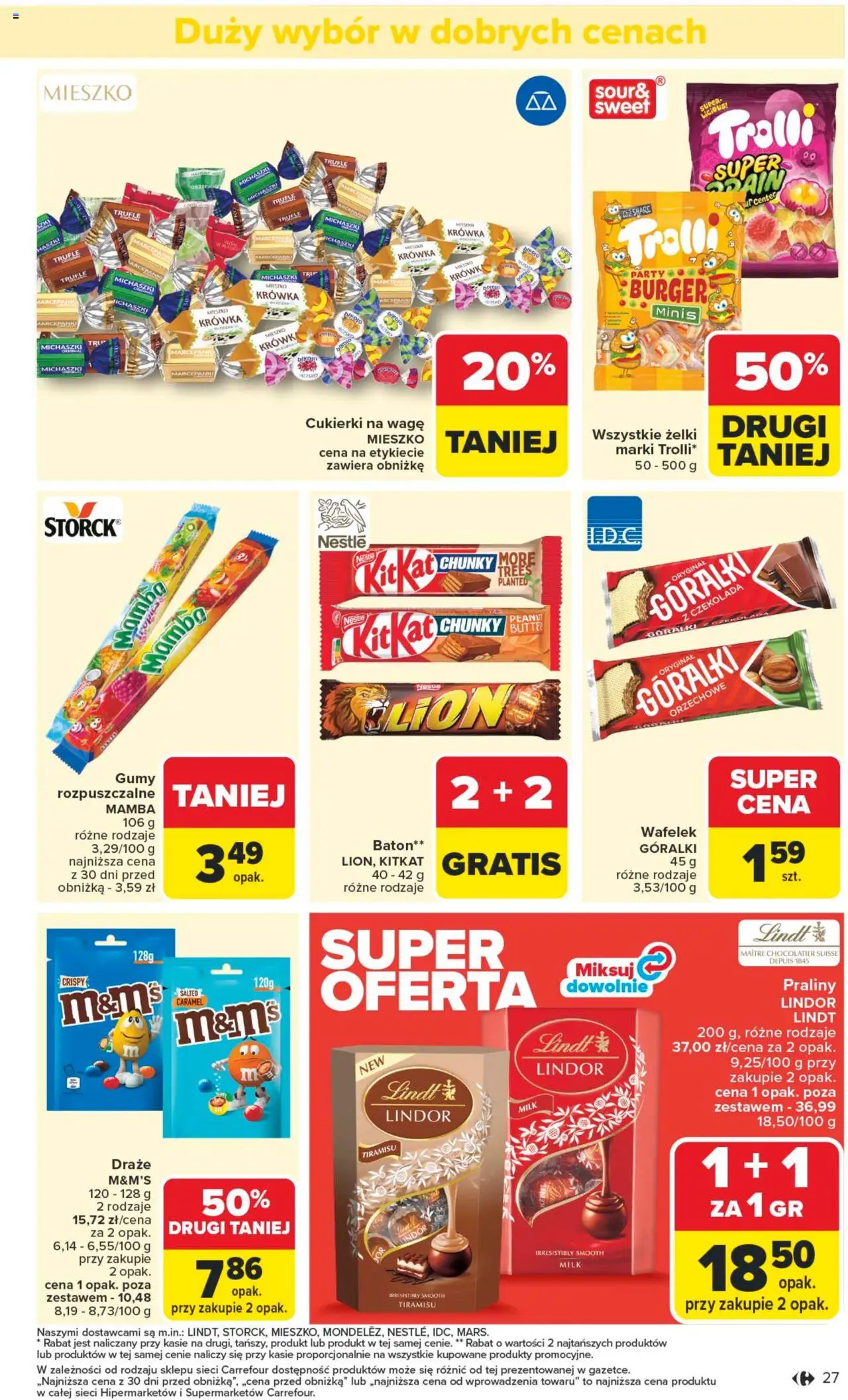 Carrefour Gazetka od 13.10.2025 | Strona: 27 | Produkty: Krowka, Baton, Czekolada, Cukierki