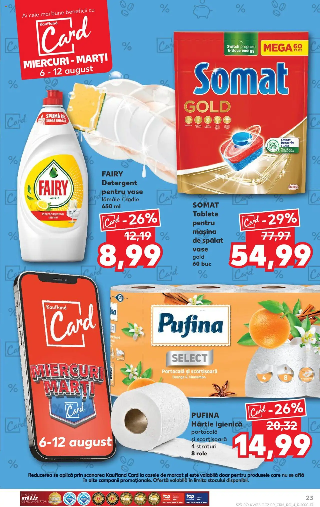 Catalog Kaufland - Tulcea – valabil de la 06.08.2025 | Pagină: 23 | Produse: Mașină De Spălat Vase, Detergent, Tablete pentru mașina de spălat, Lămâie