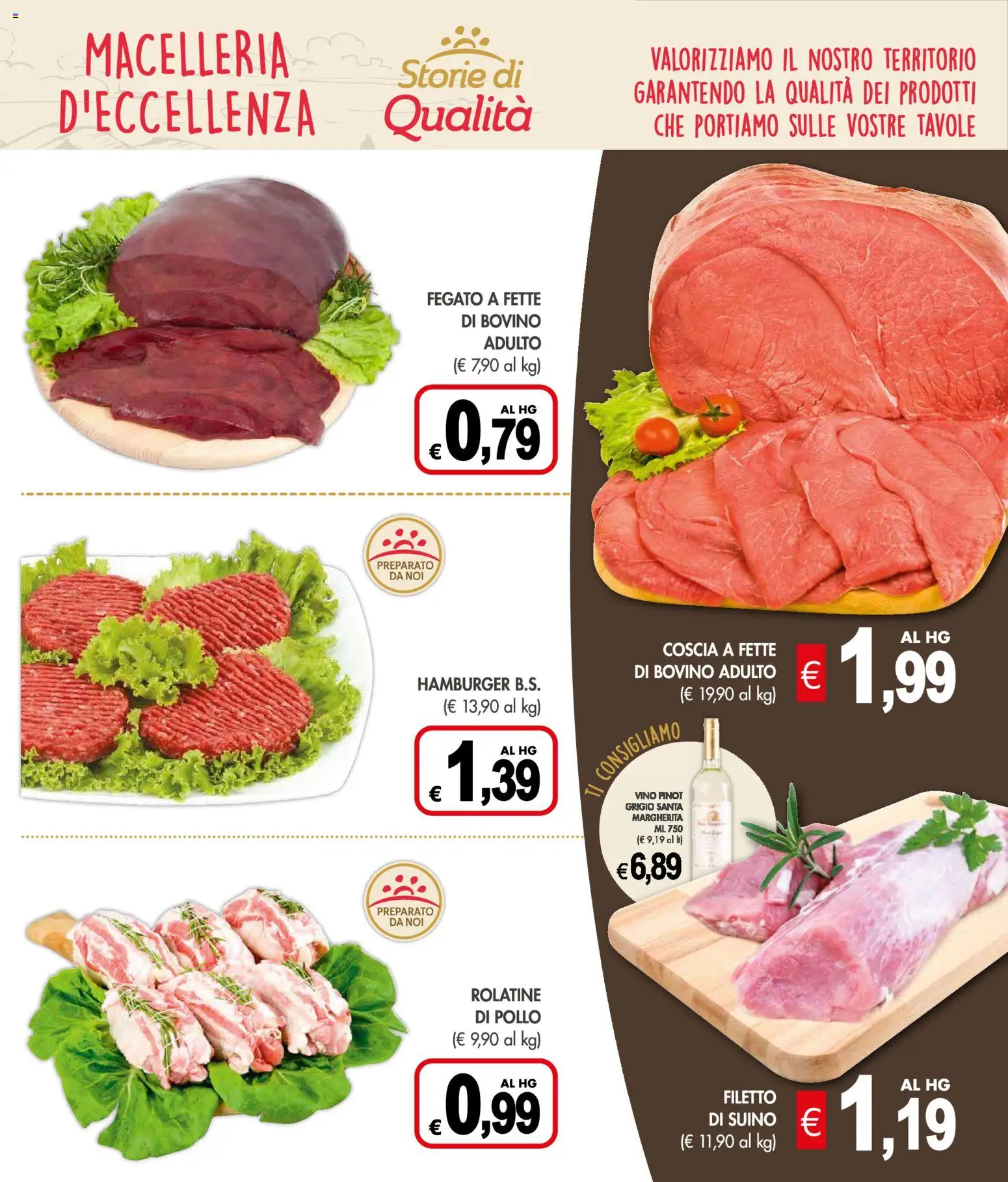 Volantino Presto Fresco del 13.04.2026 | Pagina: 3 | Prodotti: Bovino, Pollo, Suino, Vino