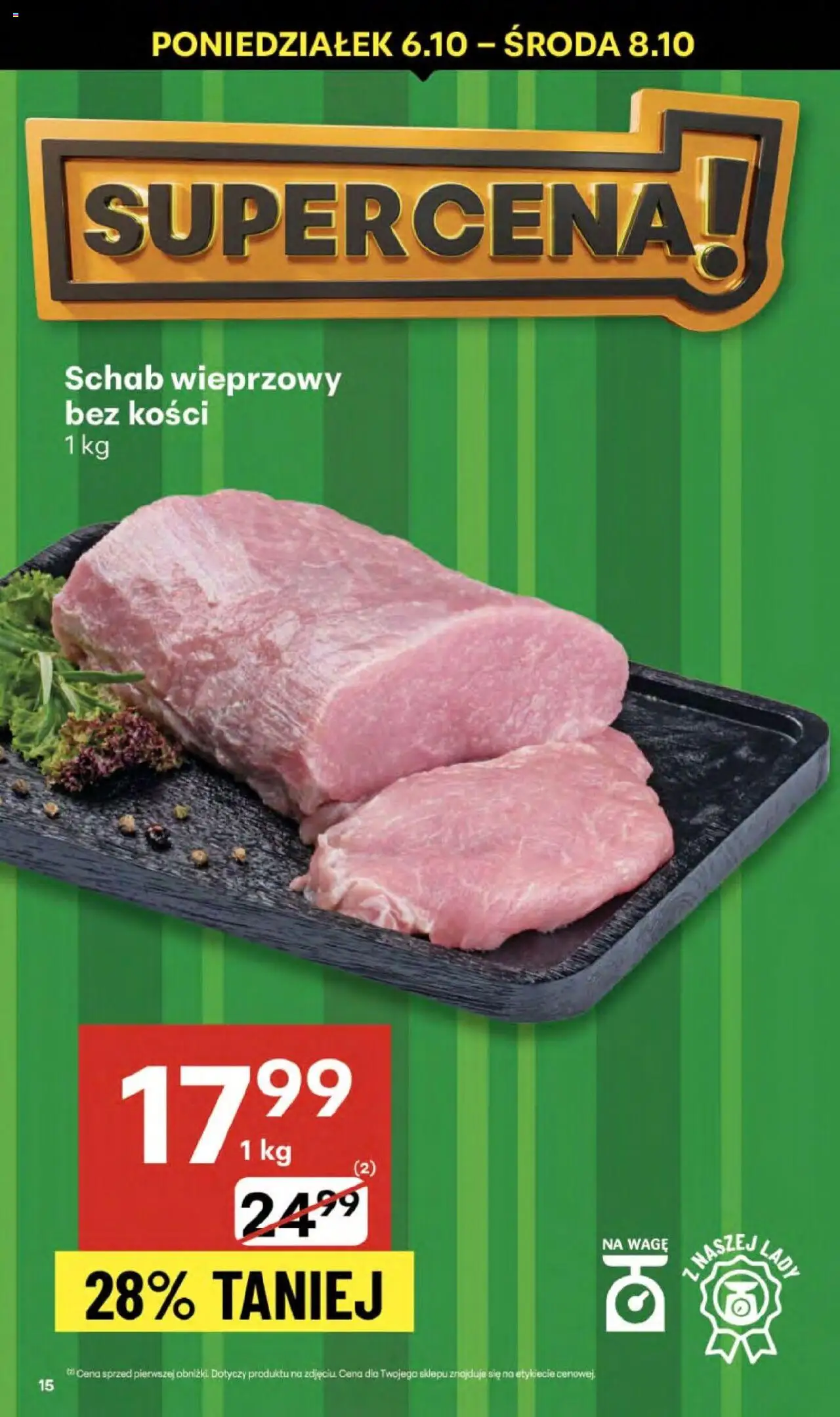 Delikatesy Centrum Gazetka od 02.10.2025 | Strona: 15 | Produkty: Schab, Schab wieprzowy, Schab wieprzowy bez kości