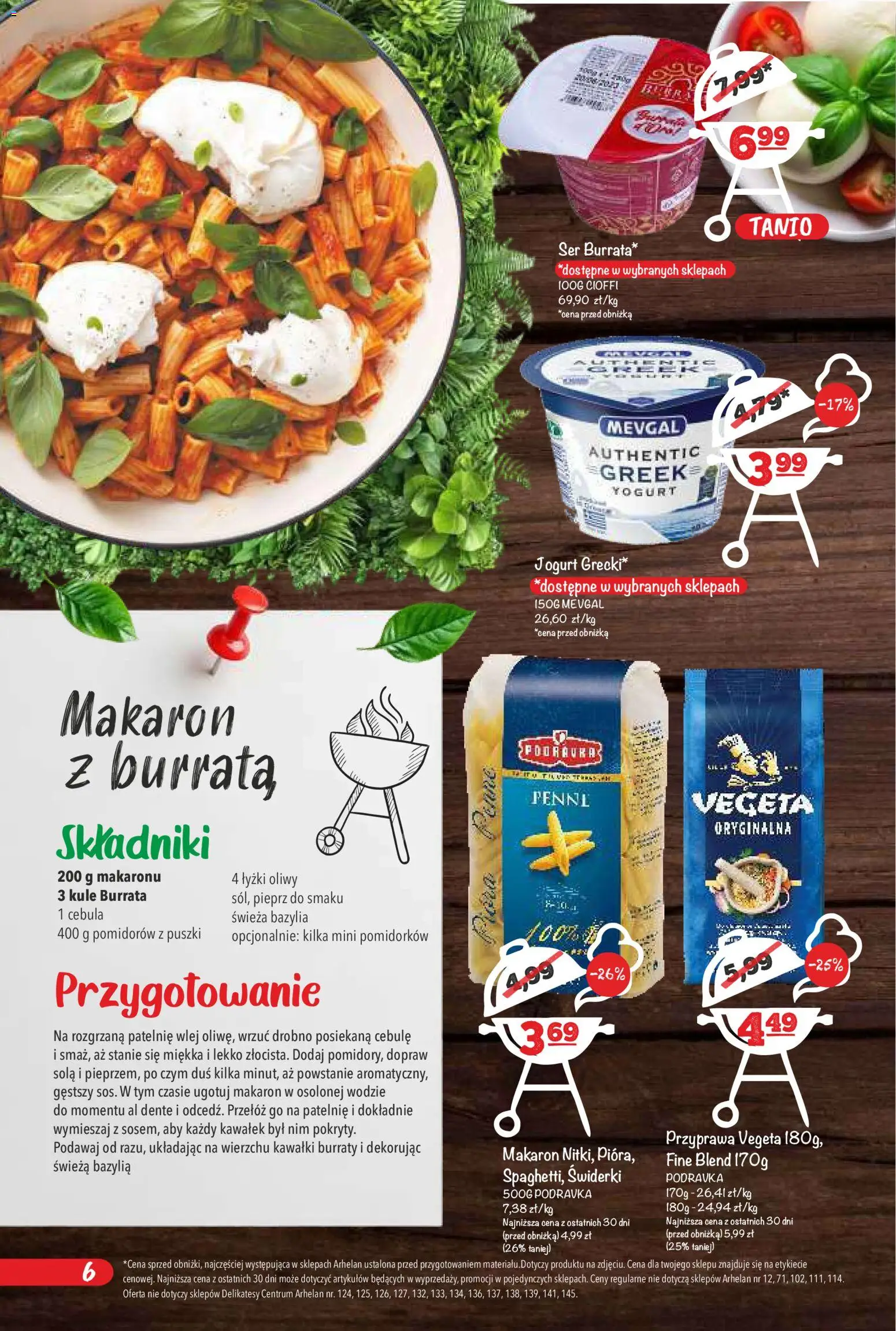 Arhelan gazetka - Grillowanie od 24.04.2026 | Strona: 6 | Produkty: Delikatesy, Bazylia, Ser, Cebule