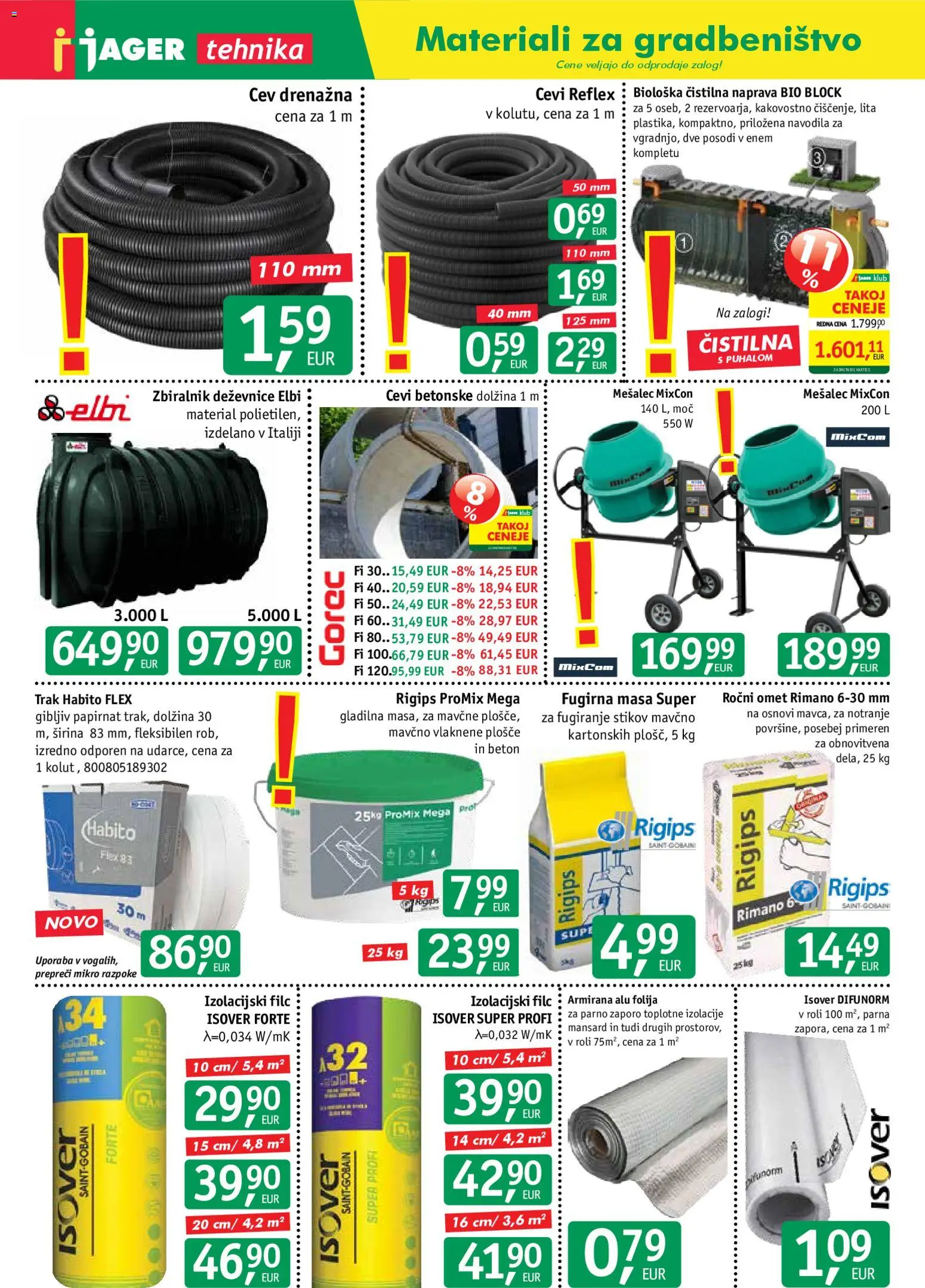 Novi Jager katalog ponudbe – veljaven od 10.12.2025 | Stran: 7 | Izdelki: Folija, Beton, Mešalec