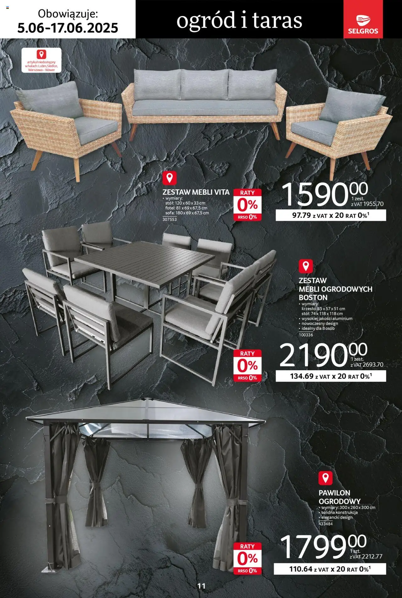 Selgros cash&carry Gazetka - Premium od 05.06.2025 | Strona: 11 | Produkty: Sofa, Fotel, Stół, Krzesło