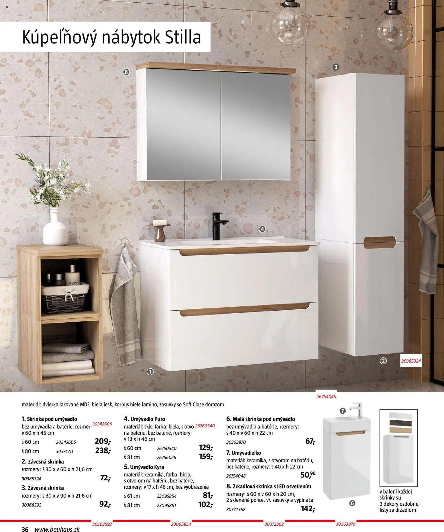 Nové Bauhaus akcie – leták je platný od 15.12.2025 | Strana: 36 | Produkty: Nábytok, Kupeľňový nábytok, Skrinka pod umývadlo, Skrinka