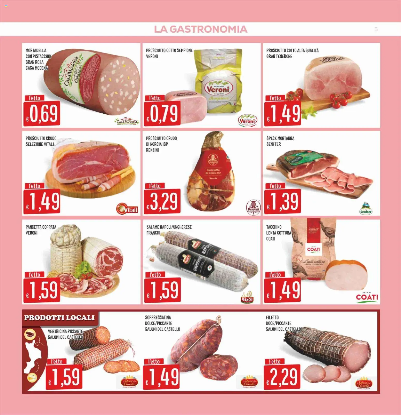 Volantino SISA del 07.04.2026 | Pagina: 5 | Prodotti: Prosciutto Cotto, Salame, Pancetta, Tacchino