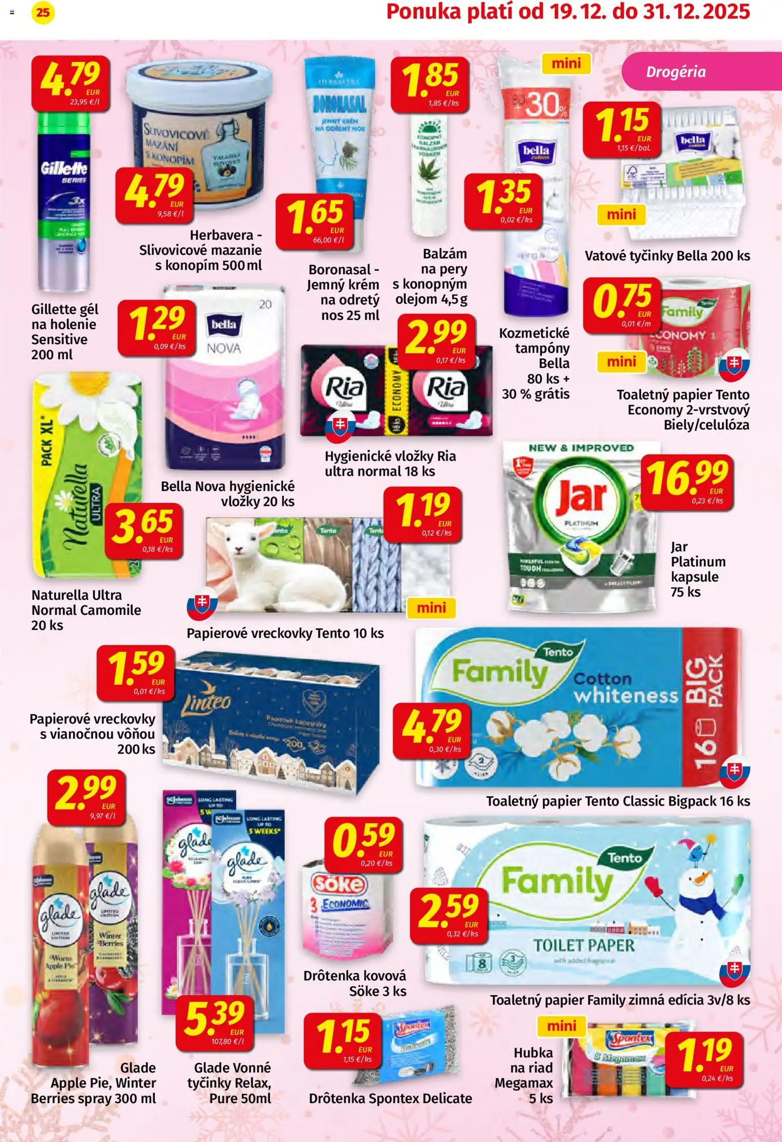 Nové Koruna akcie – leták je platný od 19.12.2025 | Strana: 25 | Produkty: Apple, Hubka, Toaletný papier, Krém