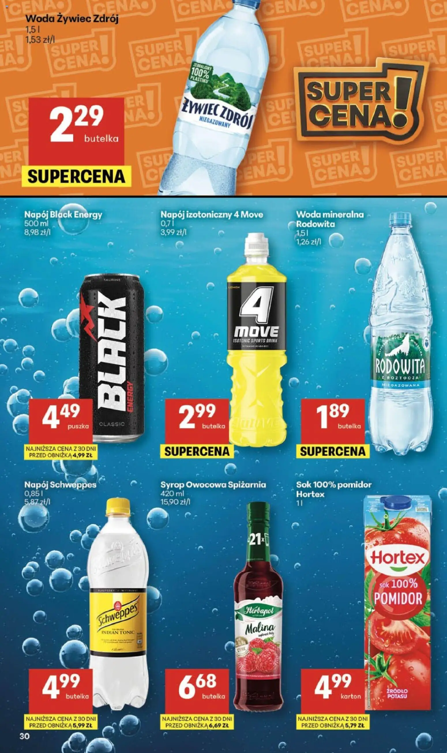 Delikatesy Centrum gazetka - Sklepy Własne od 12.03.2026 | Strona: 30 | Produkty: Syrop, Woda żywiec, Malina, Woda