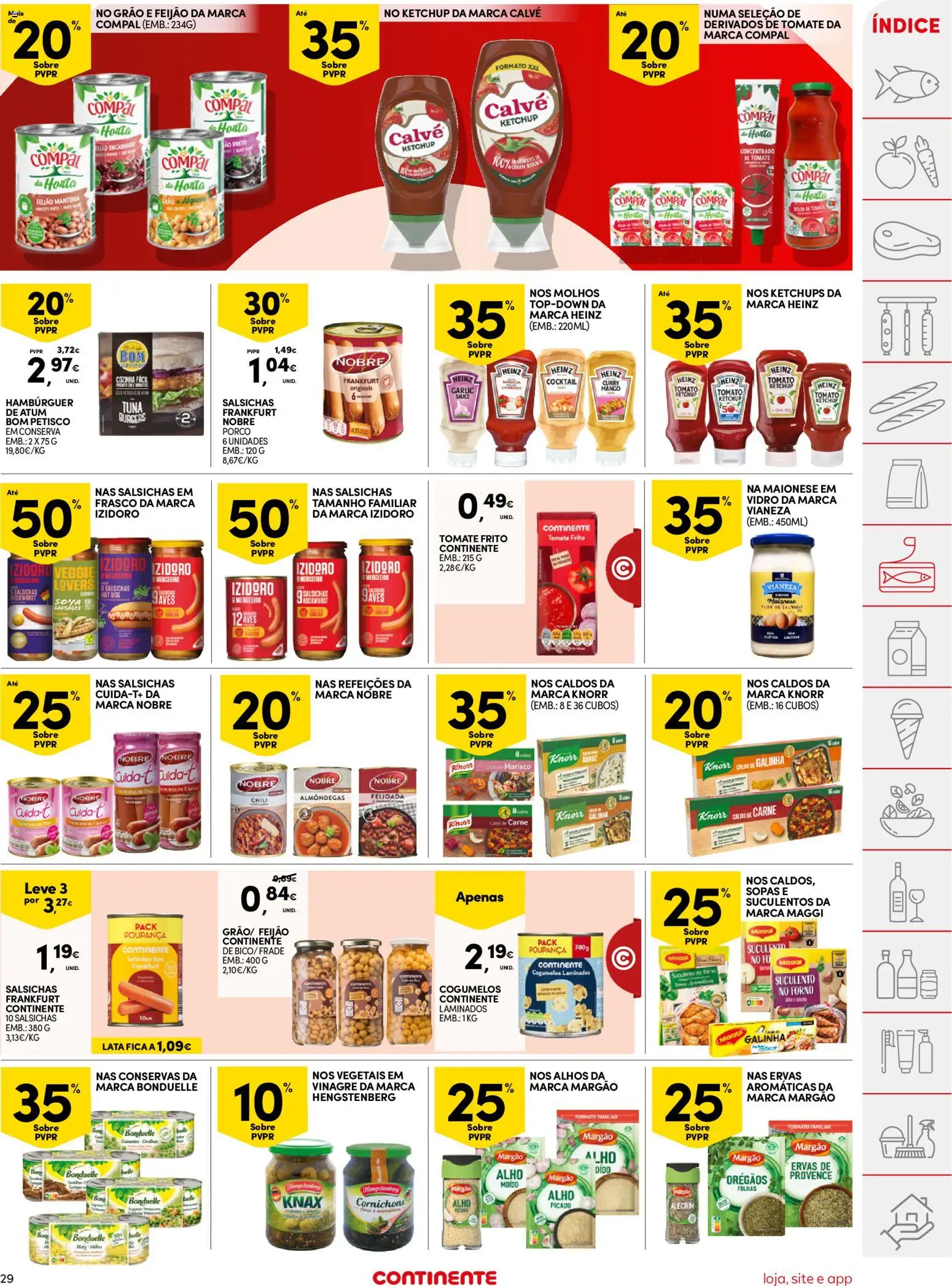 Continente folheto │ válido de 10.03.2026 | Página: 29 | Produtos: Knorr, Carne, Ketchup, Cogumelos