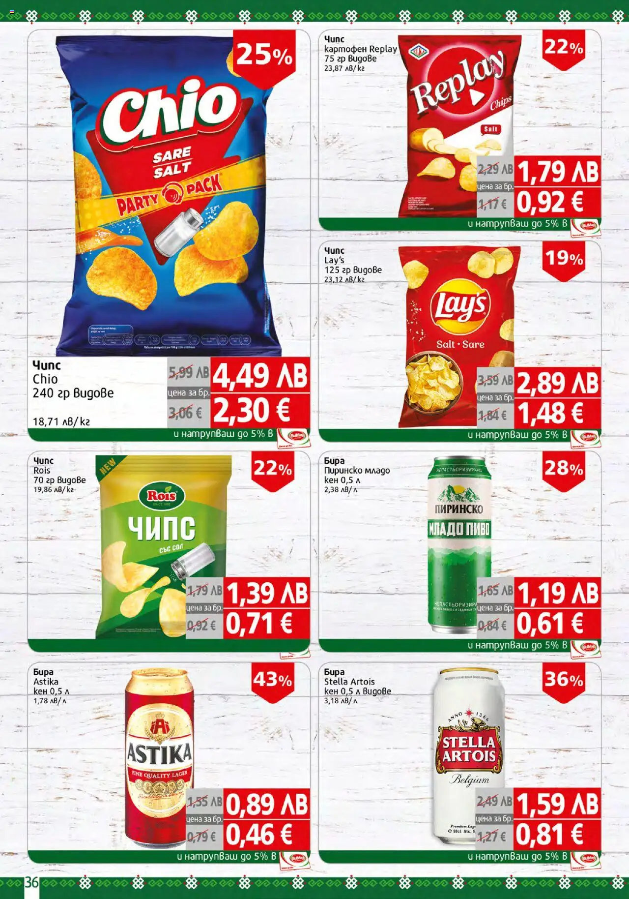  | Страница: 36 | Продукти: Чипс, Бира, Кен