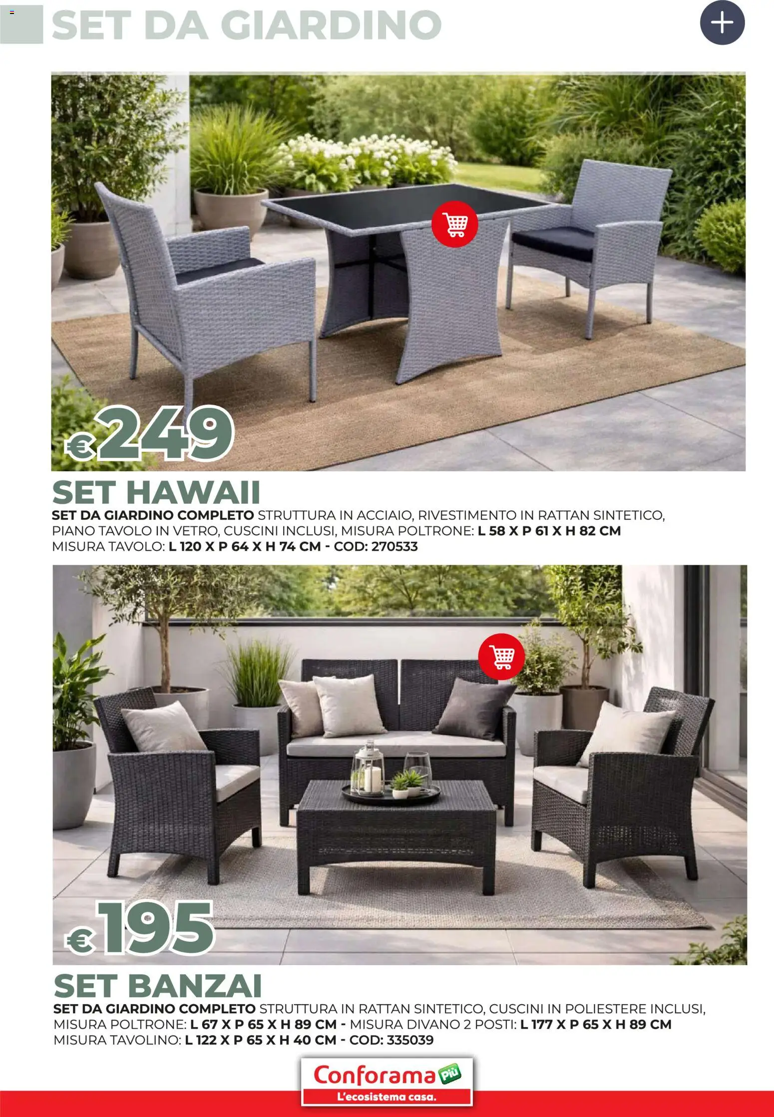 Volantino Conforama del 19.03.2026 | Pagina: 60 | Prodotti: Tavolino, Set da giardino, Divano, Tavolo
