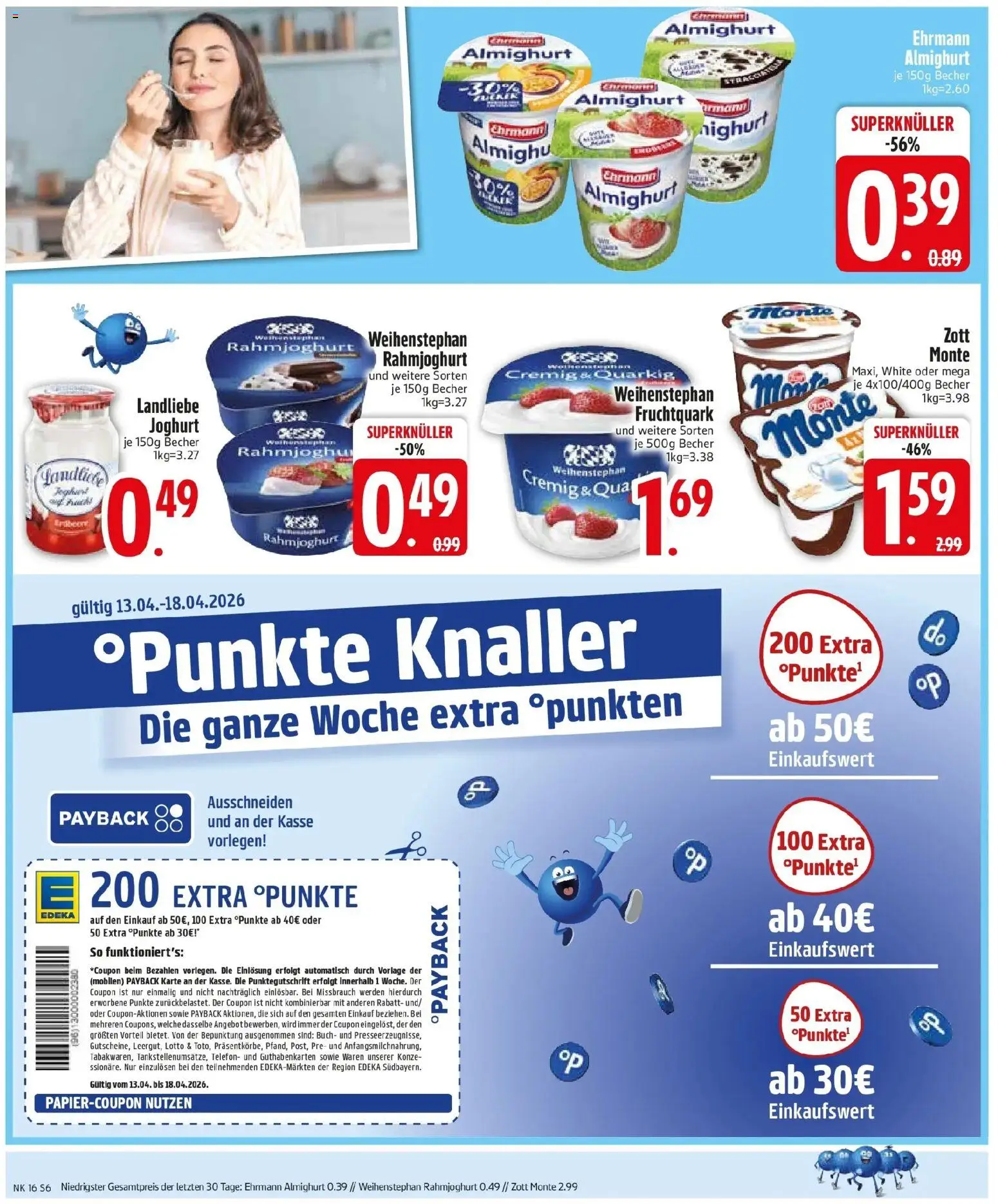 Edeka prospekt Altomünster	 – gültig ab 13.04.2026 | Seite: 8 | Produkte: Ehrmann almighurt, Quark, Landliebe joghurt, Telefon