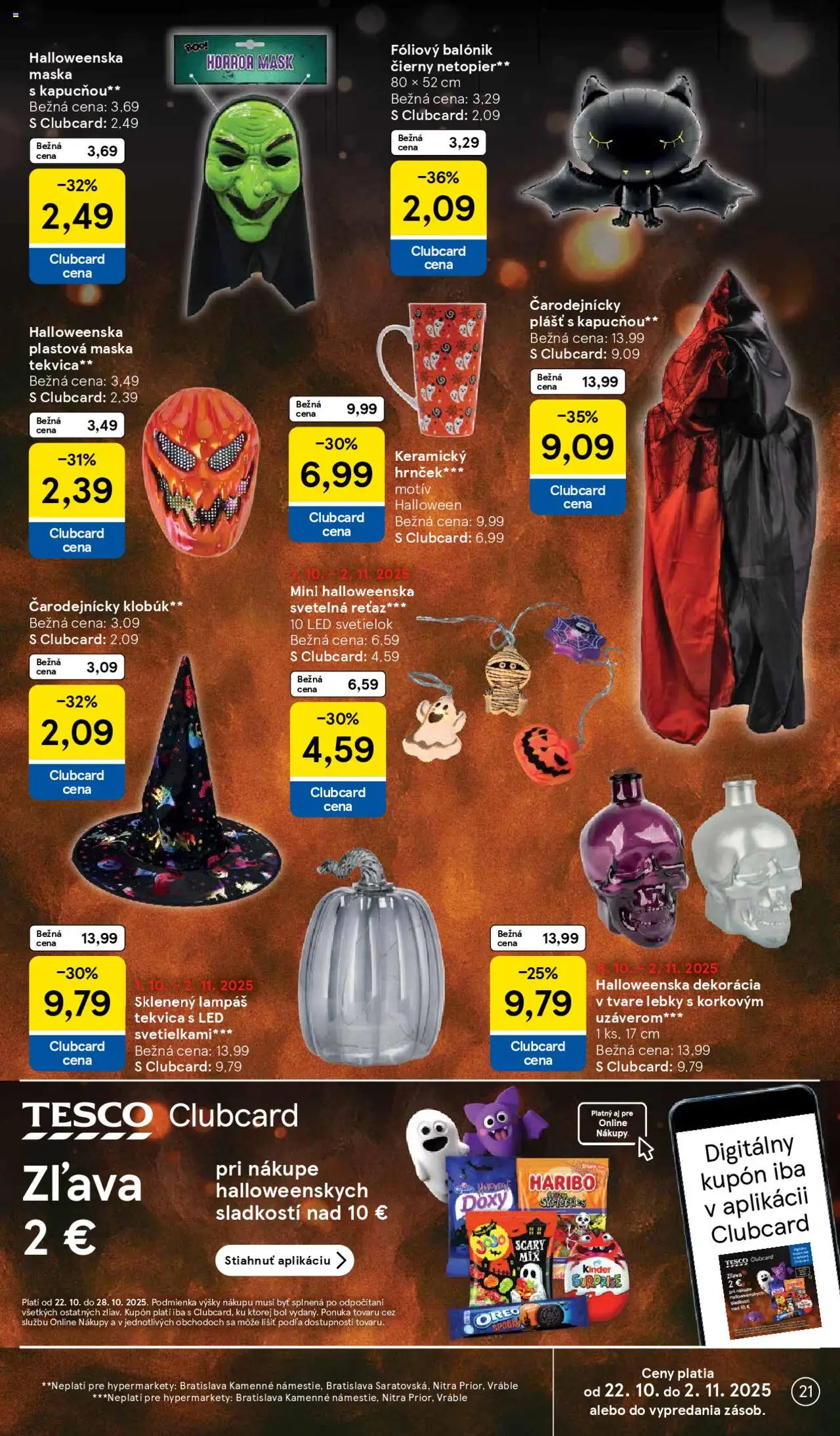 Nové Tesco akcie – leták je platný od 22.10.2025 | Strana: 21 | Produkty: Led, Kinder, Maska, Klobúk