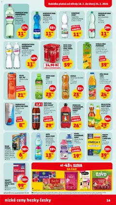 Náhled letáku Penny Market leták - Čtvrtečník od 18.02.2026 | Strana: 16 | Produkty: Voda, Gemerka, Sirup, Kolagen