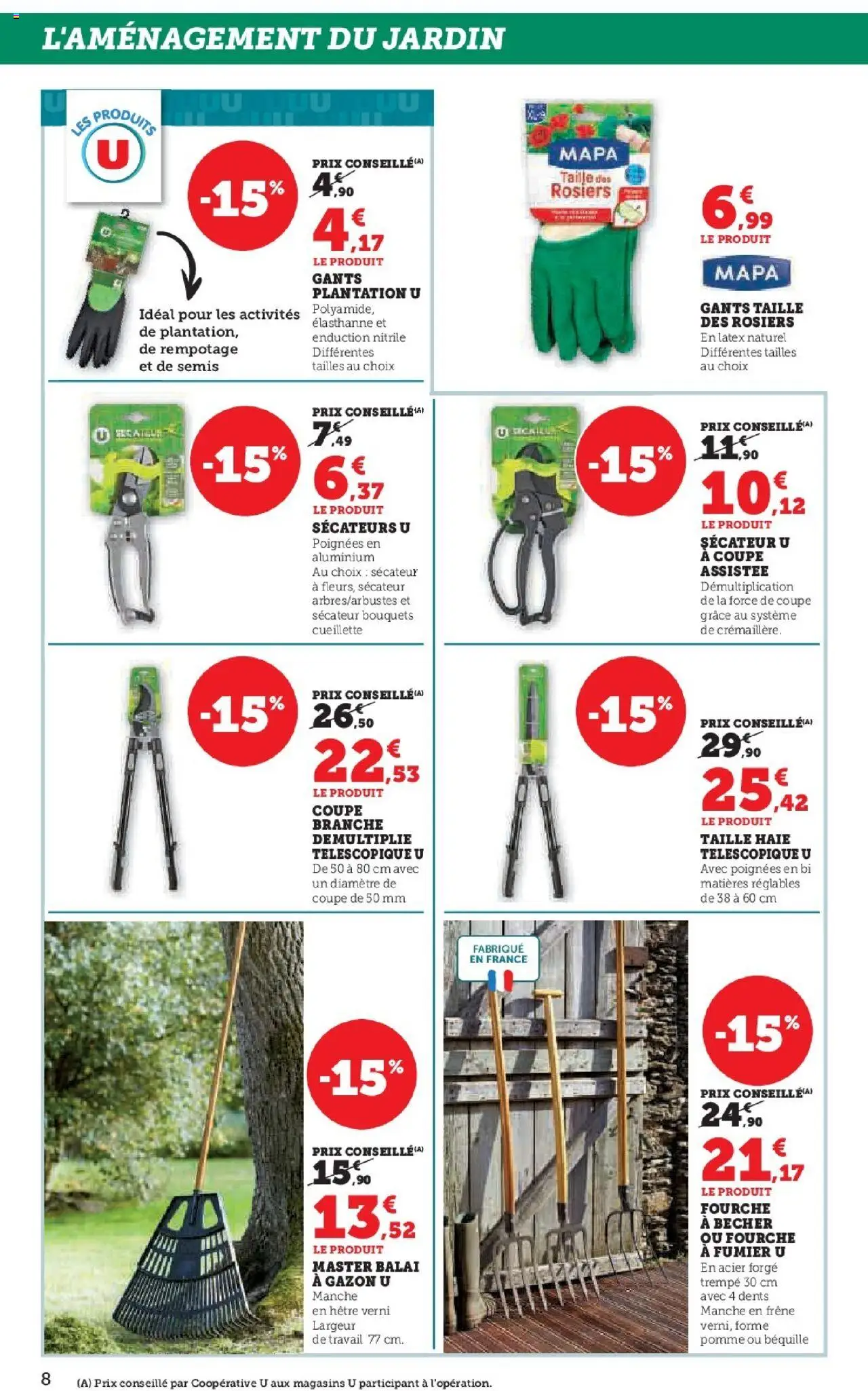  | Page: 8 | Produits: Gazon, Balai, Sécateur, Gants