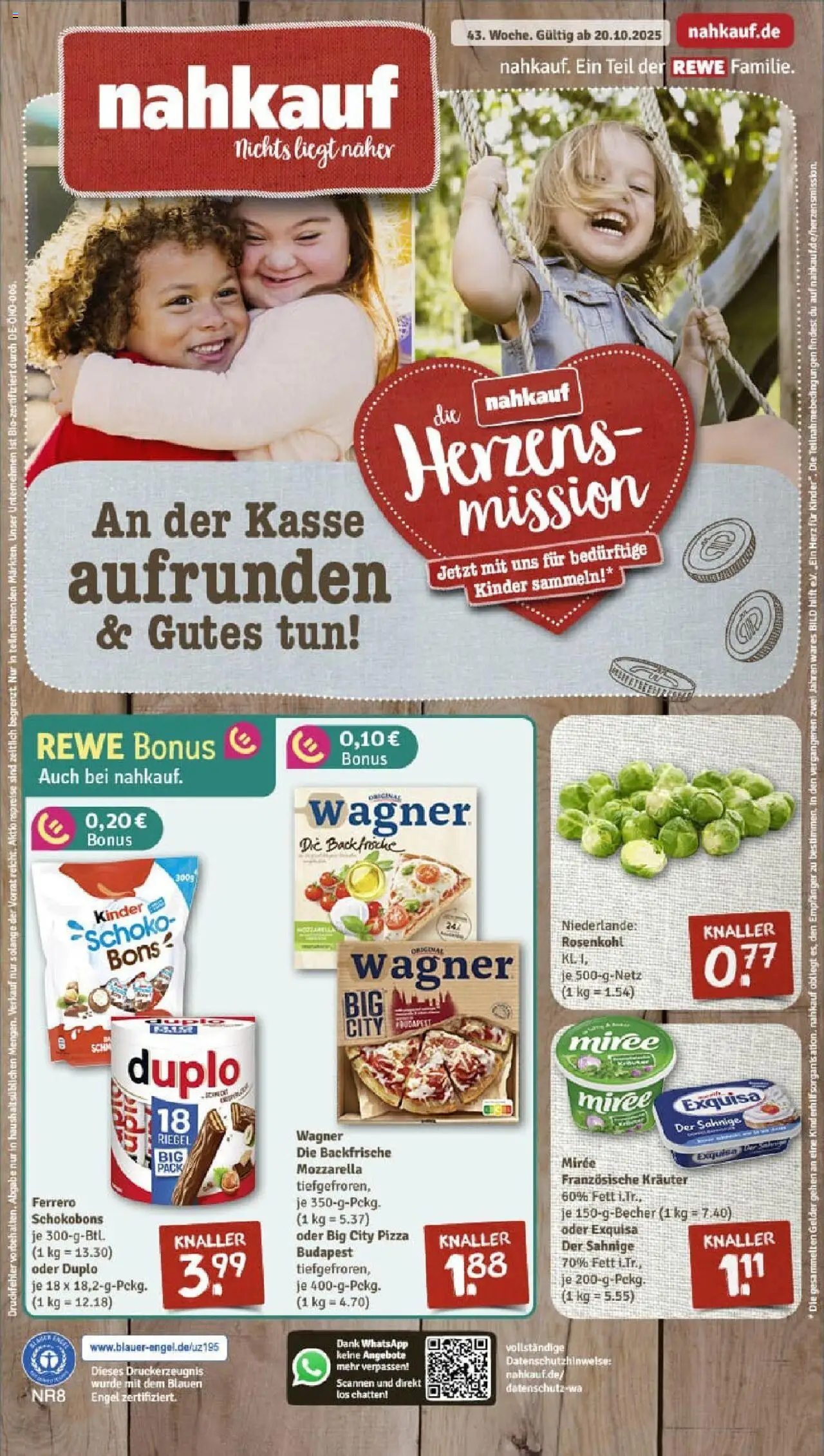 Rewe prospekt Wildpoldsried	 – gültig ab 19.10.2025 | Seite: 1 | Produkte: Mozzarella, Exquisa, Pizza