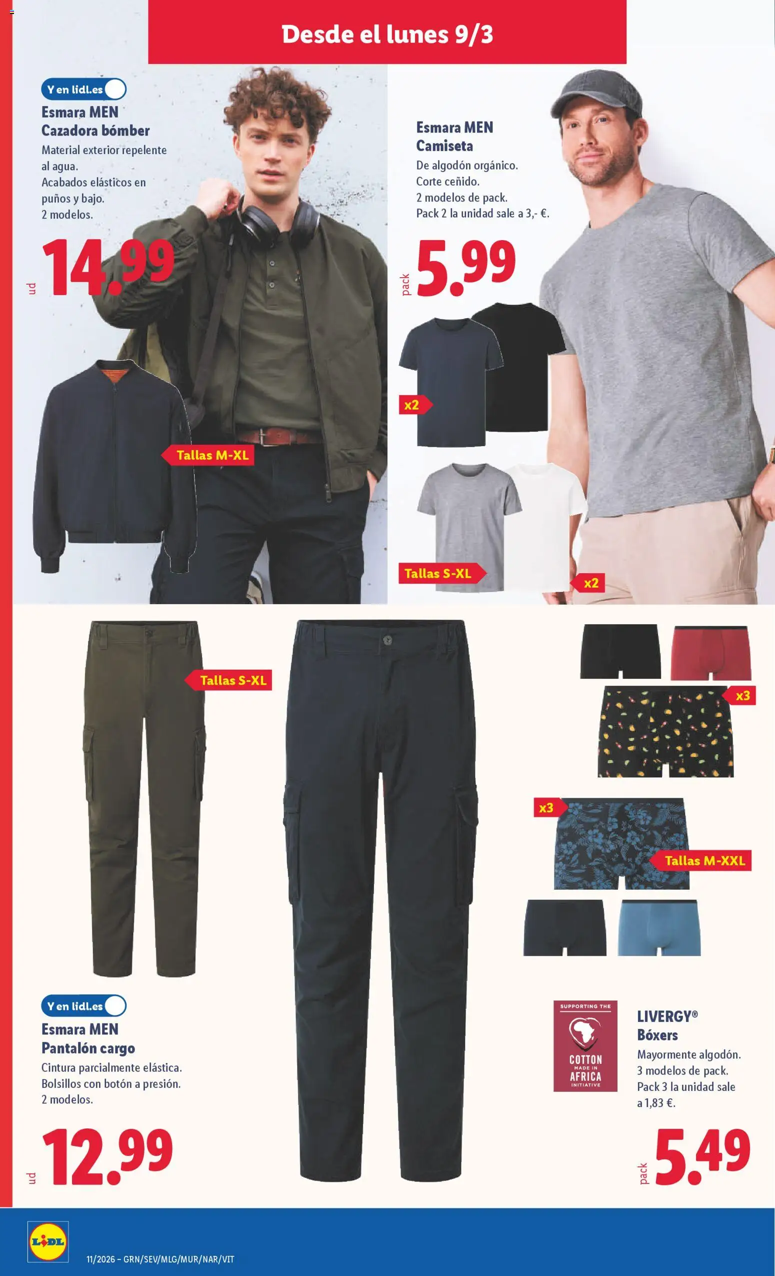 Lidl folleto de bazar │ válido desde el 09.03.2026 | Página: 14 | Productos: Boxers